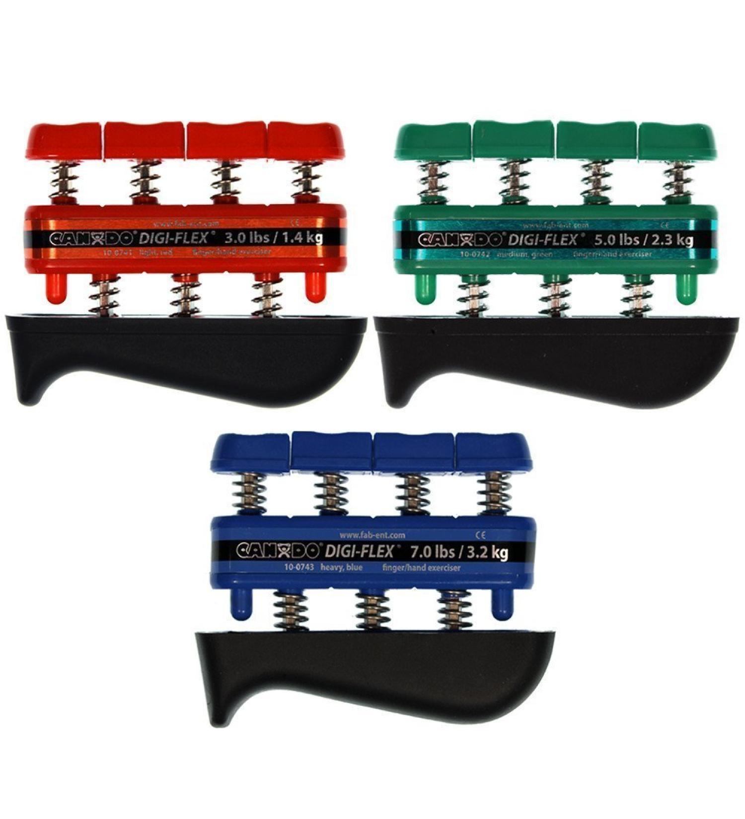 DigiFlex 3-Pack of Hand Exercisers - Resistance Levels (3 lbs / 5 lbs / 7 lbs)