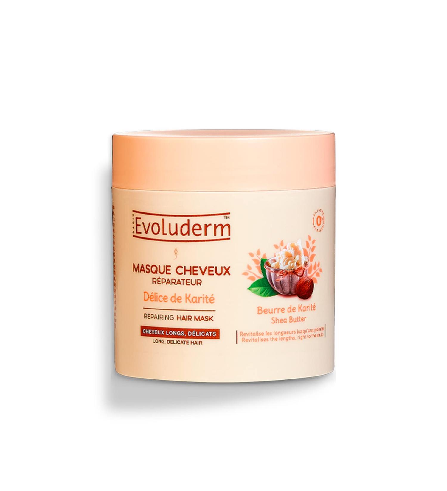 EVOLUDERM - Shea Butter Delight Repairing Hair Mask - 500 ml - 99% Natural Origin - Vegan - Made in France - Buy Online on GoSupps.com
