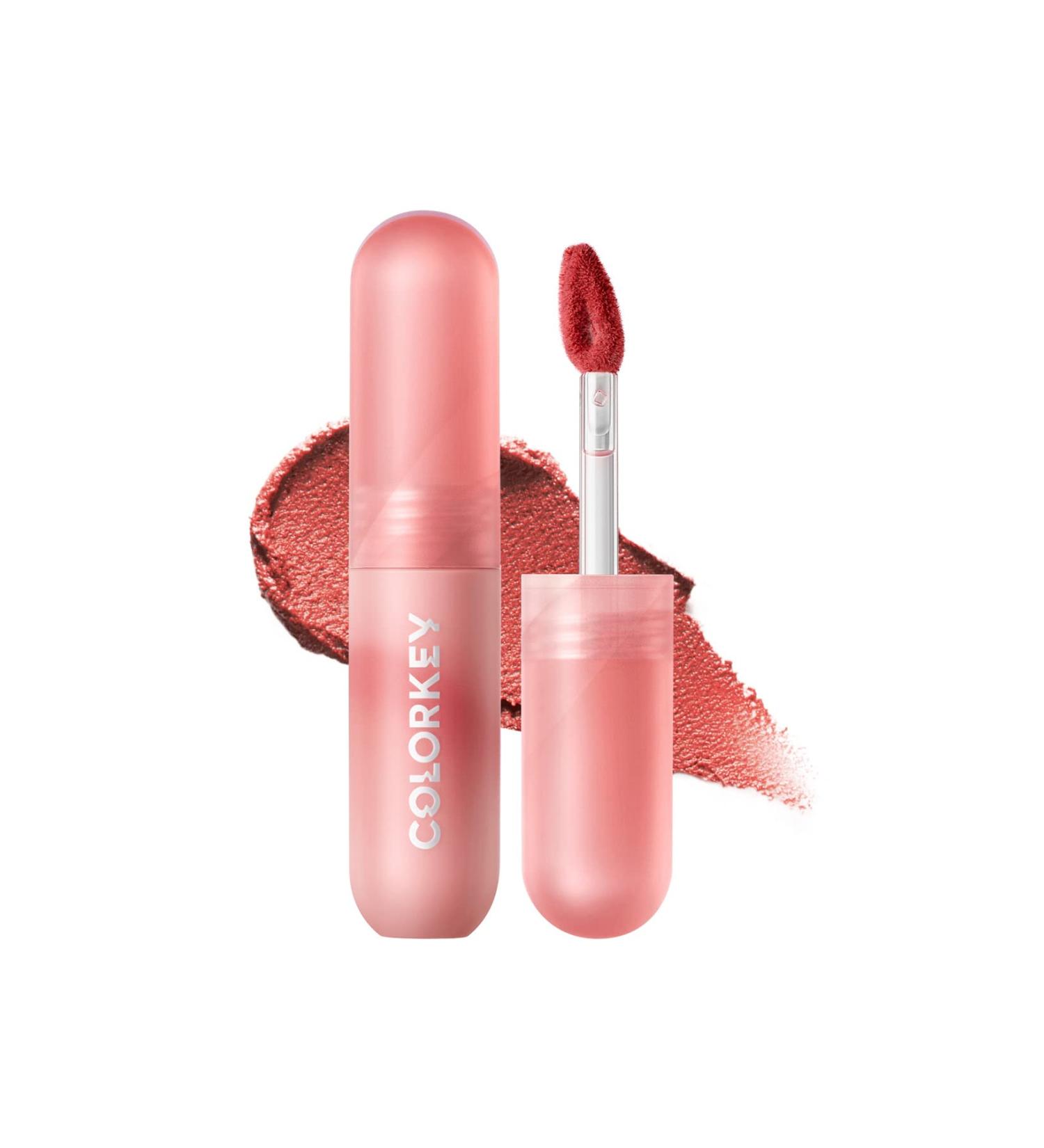 COLORKEY Velvety Mousse Fluffy Lip Mud (608 Brick Heart) - Long Lasting Matte Lipstick | Smooth Velvet Lip Stains in Sunset Warm Colors - Buy Online on GoSupps.com