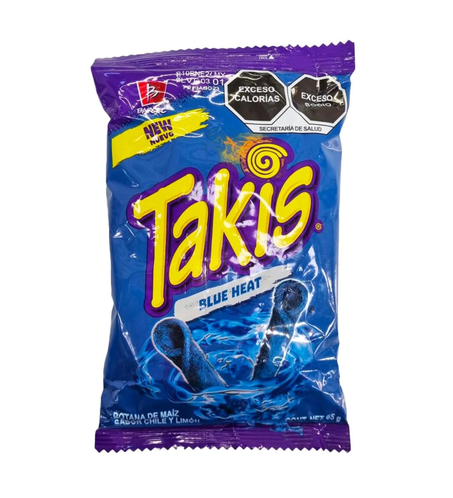 Takis Blue Heat 65g / Authentic Mexican Blue Takis Hot Rolled Tortilla Chips Snacks and Crisps - Buy Online on GoSupps.com