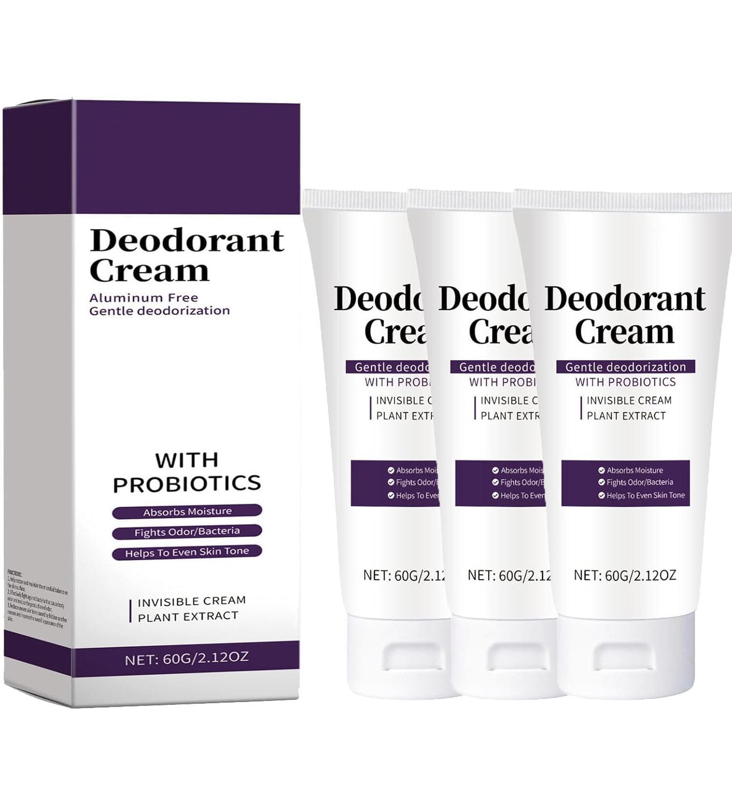 Everywhere Deodorant With Probiotics Natural Deodorant Armpit Deodorant Cream Fights Odors And Bacteria Naturally Absorbs Moisture (3 Pieces) - Buy Online on GoSupps.com
