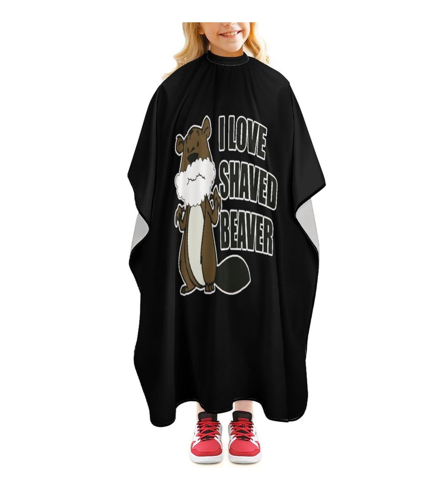 I Love A Shaved Beaver Mini Haircut Cape - Water Resistant Hair Styling Gown for Men & Women - Salon Essential - Buy Online on GoSupps.com