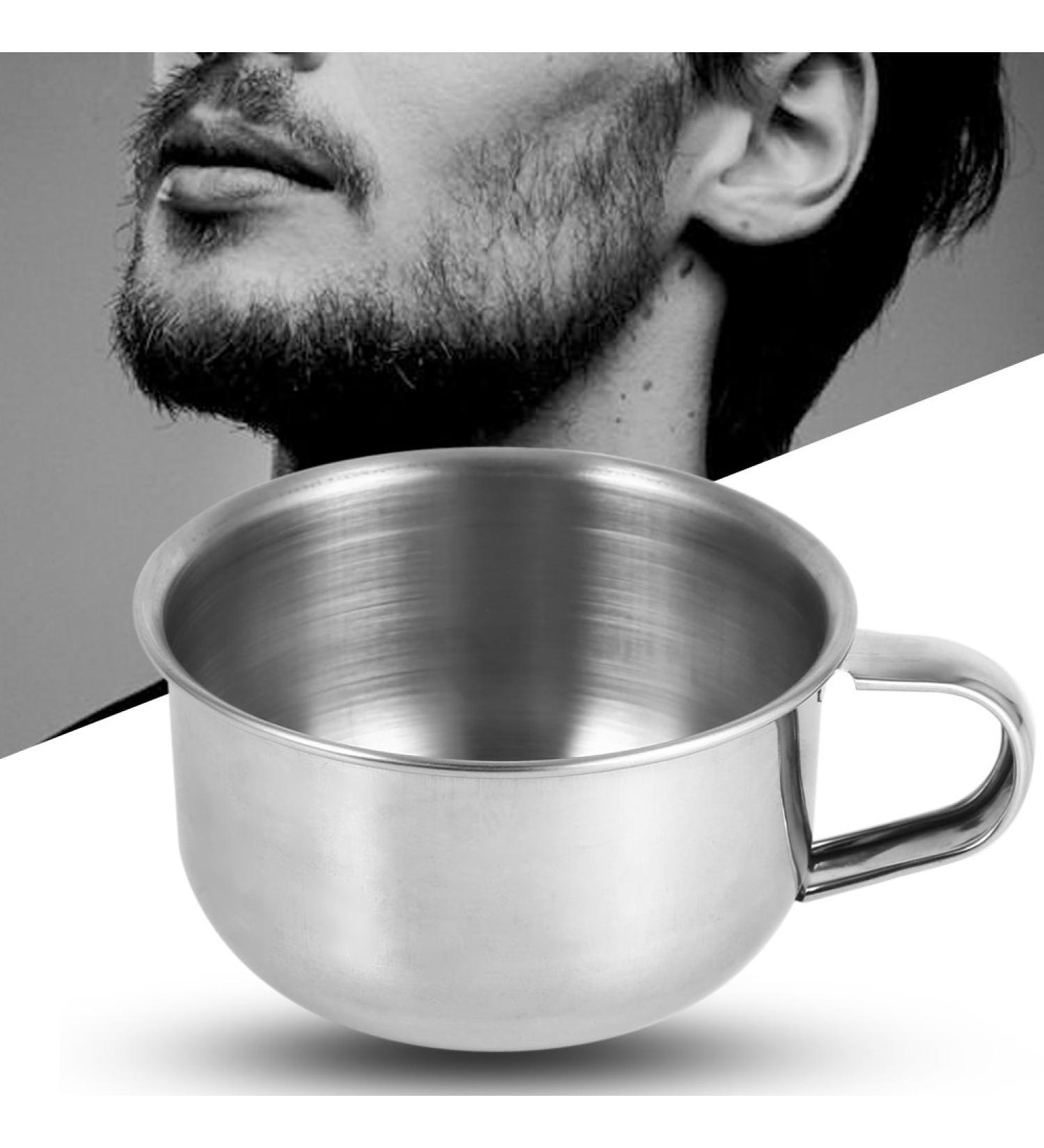 Soap Bowl Mug Stainless Steel Metal Soap Mug Bowl Cup Cleansing Foam Tool Men Kit Gift for Father's Day - Buy Online on GoSupps.com