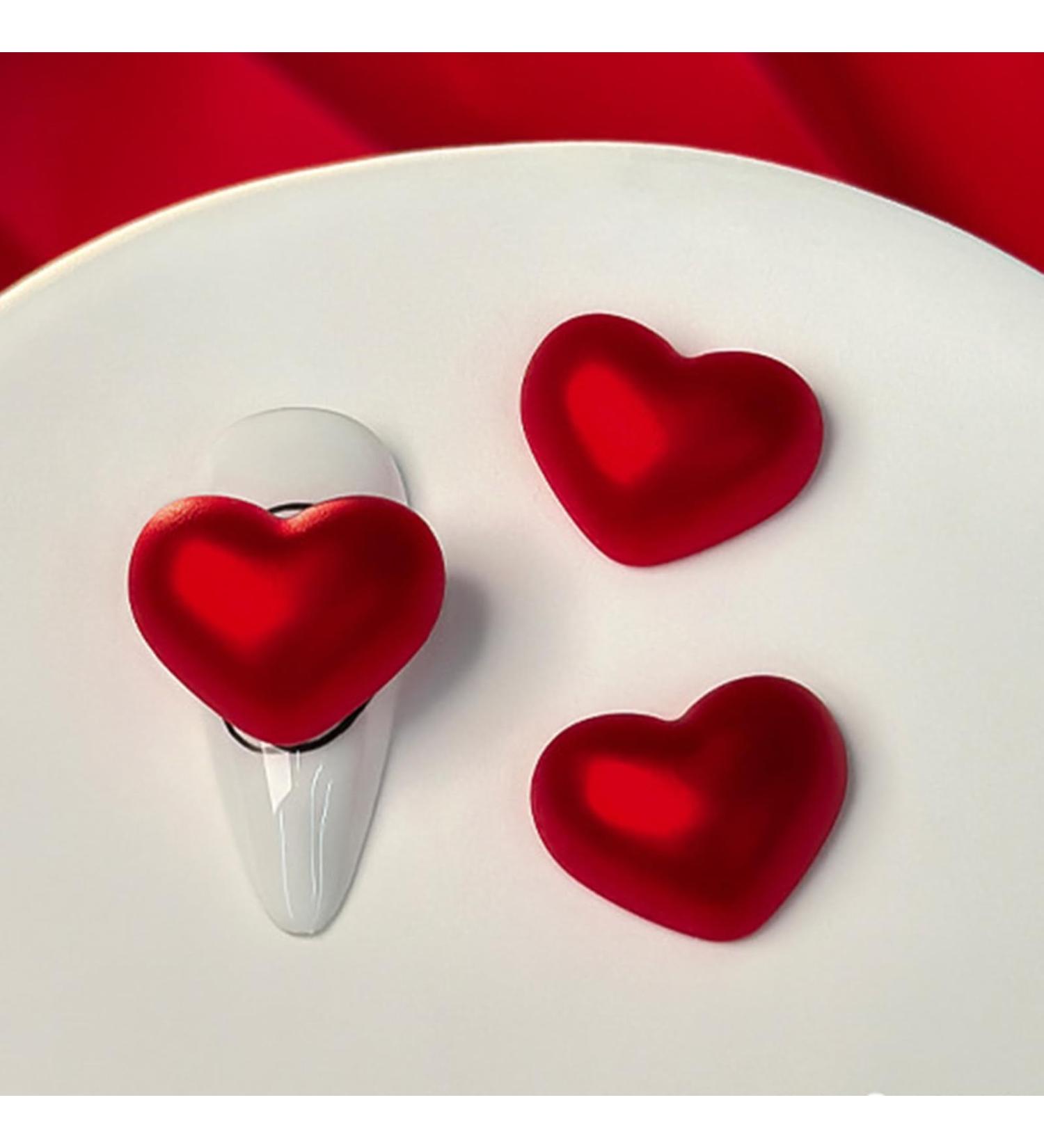 Love New Year Nail Crystal Heart Nail Art Plush Heart Nail Art Decoration DIY Nail Supplies For Girl Crystal Heart Nail Art Love Nail Plush Heart Nail Art Decor 2 large matte hearts - Buy Online on GoSupps.com