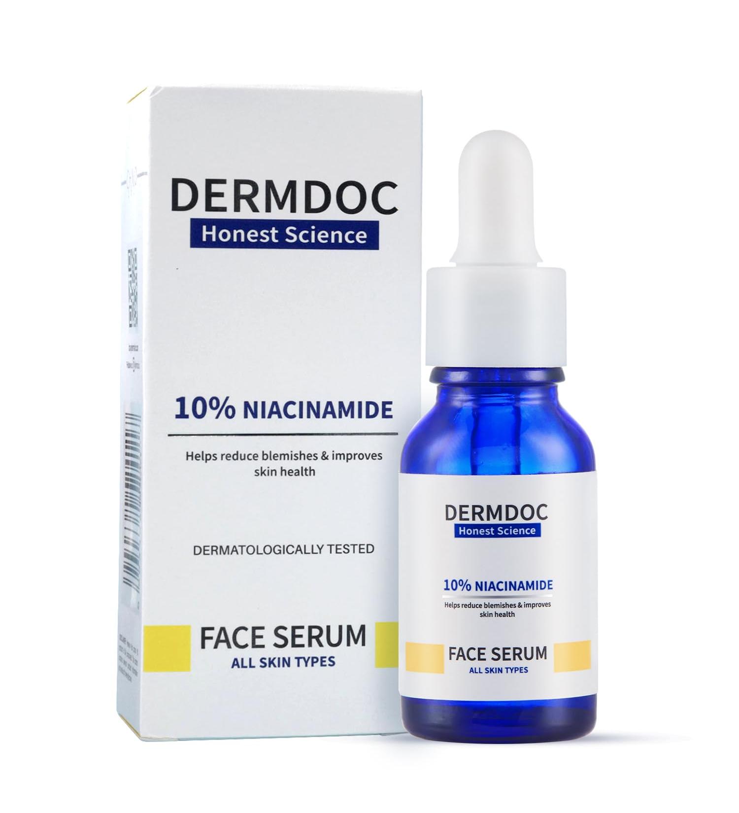 DermDoc 10% Niacinamide Face Serum 30ml | All Skin Types | Improves Skin Texture | Hydrates and Moisturizes - Buy Online on GoSupps.com