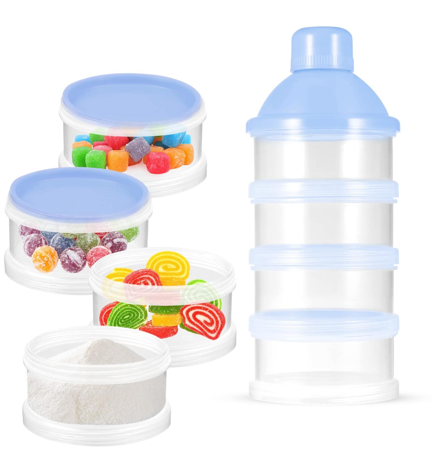 Milk Powder Dispenser Pot - BPA Free Formula Container for Travel & Outdoor Activities (Blue) - Buy Online on GoSupps.com
