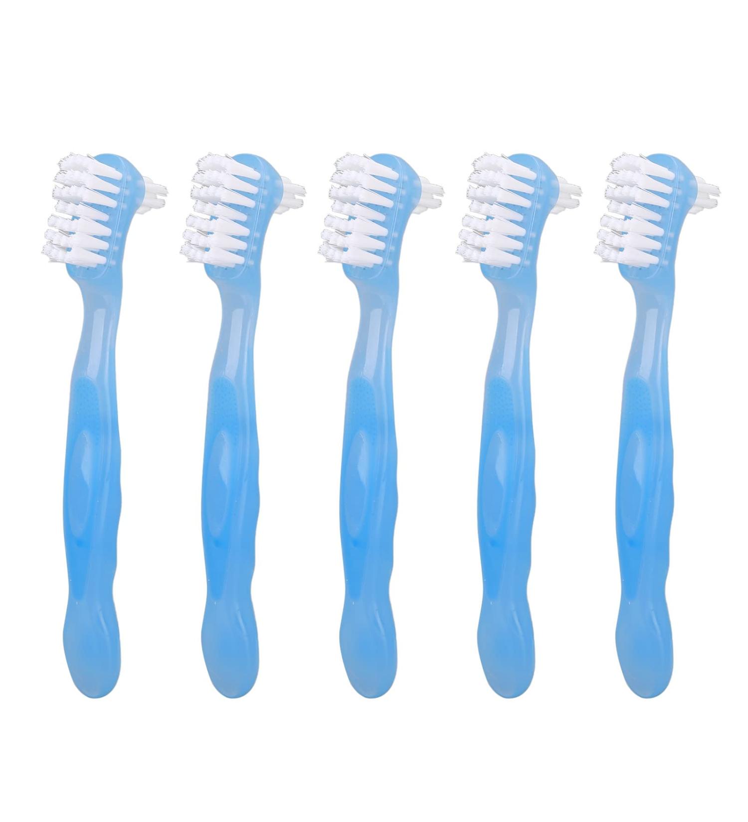 Denture Brush - Double-Sided Cleaning Brush for False Teeth Plaque Removal | Portable & Effective Daily Care (Blue) - Ships Internationally - Buy Online on GoSupps.com