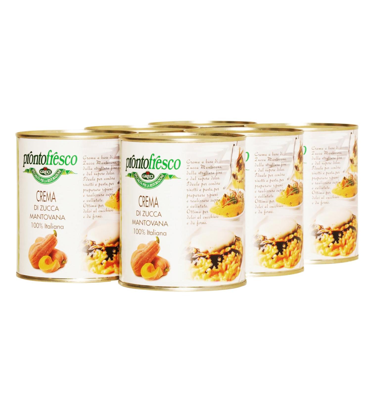 Greci Pronto Fresco Pumkin Cream - 6 x 830g - Crema di Zucca Mantovana Pizza Topping