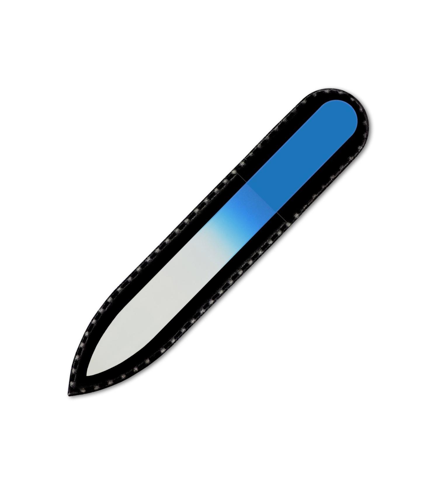 Mont Bleu Colour Crystal Nail File in Black Pouch - Small - Purse Size - Czech Tempered Glass - Handmade in Czech Republic 1 piece Aqua Blue - Buy Online on GoSupps.com