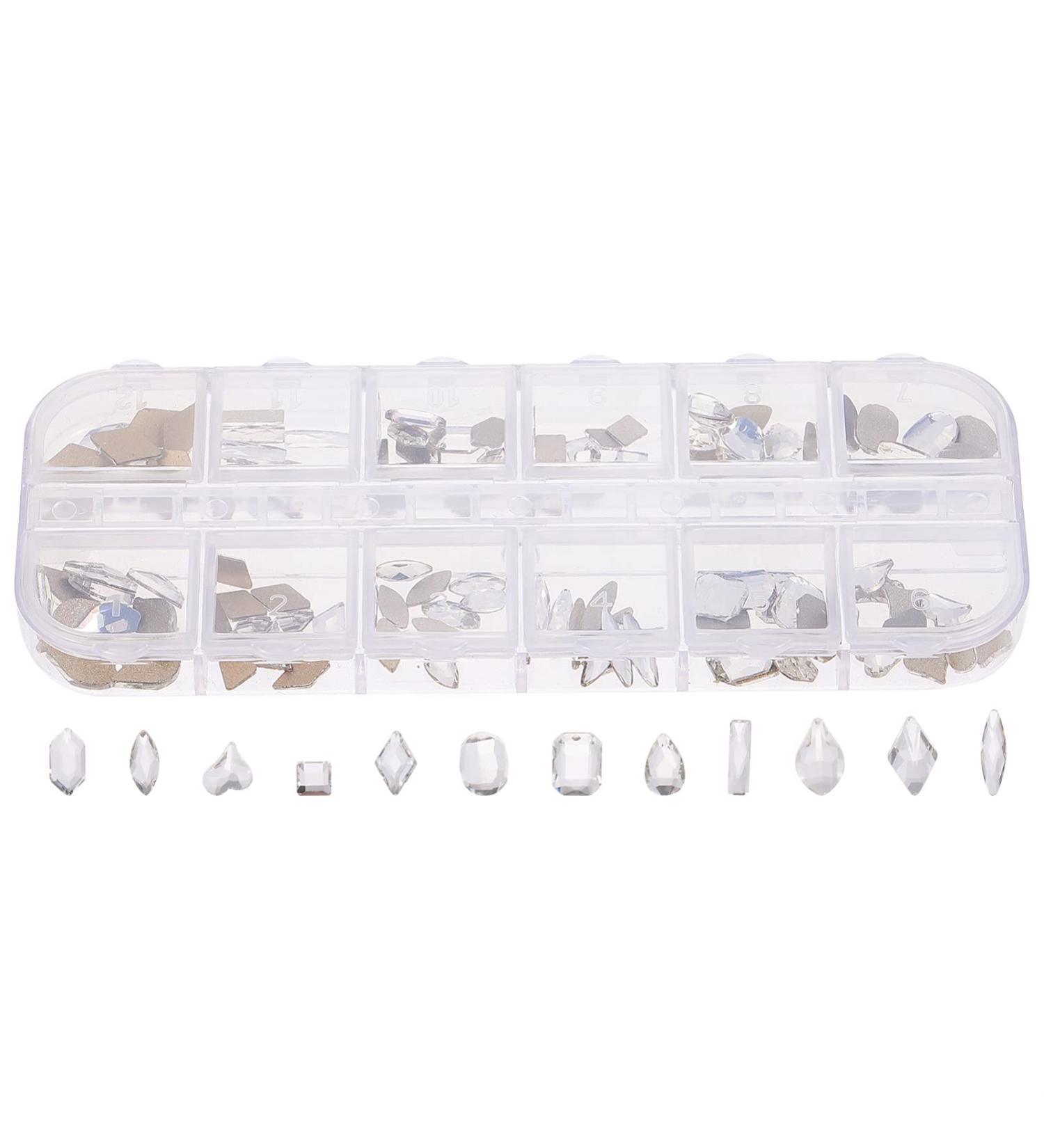 Minkissy 1 Box Nail Drill Nail Art Sequins Nail Tip Decal Nail Glitter Sequins Nail Art Diamond Manicure Jewelry Decoration Rhinestones Manicure Charm Crystal 3d Metal Sticker White - Buy Online on GoSupps.com