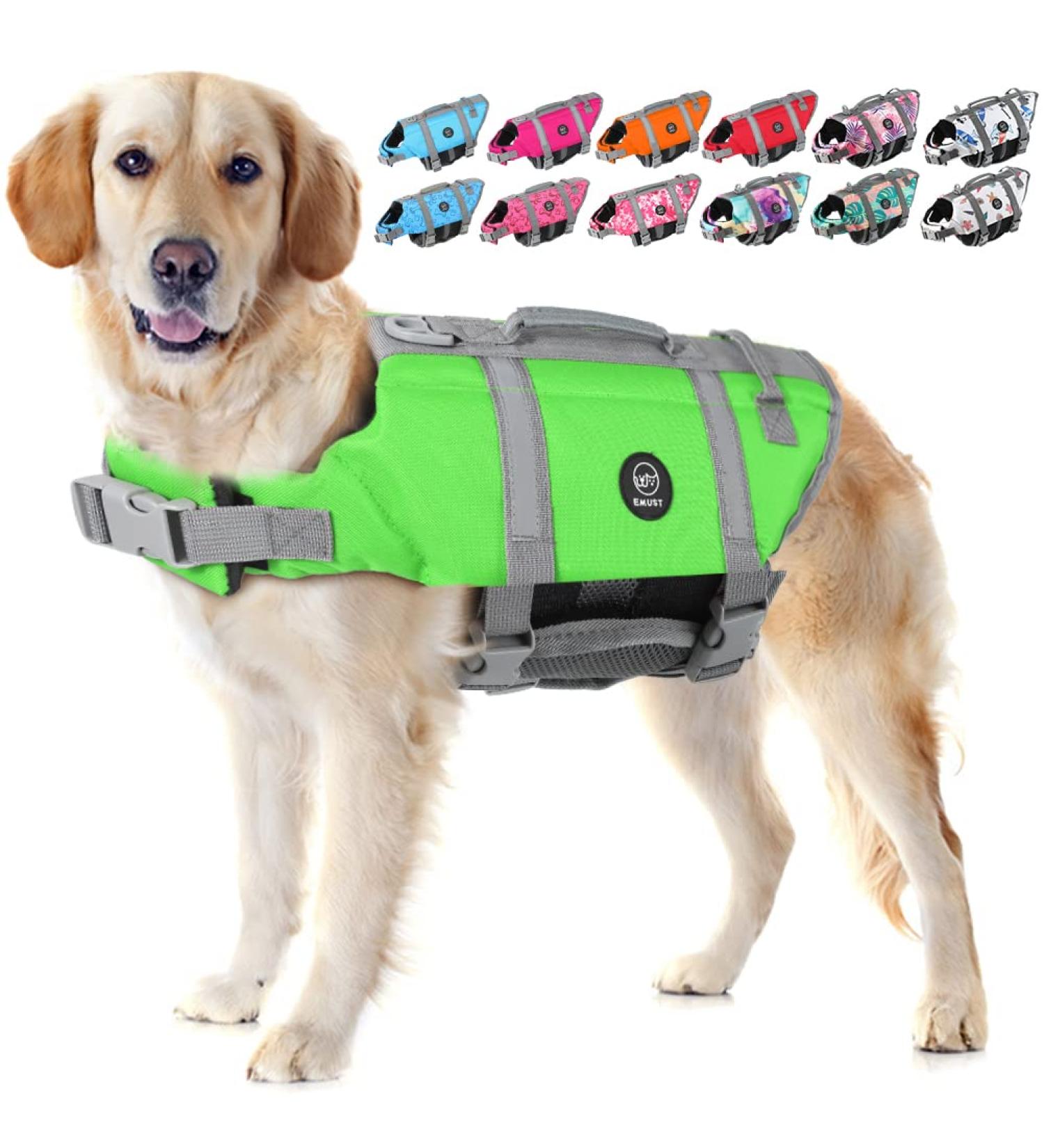 Buy Emust Dog Chimney - Reflective Adjustable Improved Buoyancy & Rescue Handle for Swimming | New Green - Buy Online on GoSupps.com