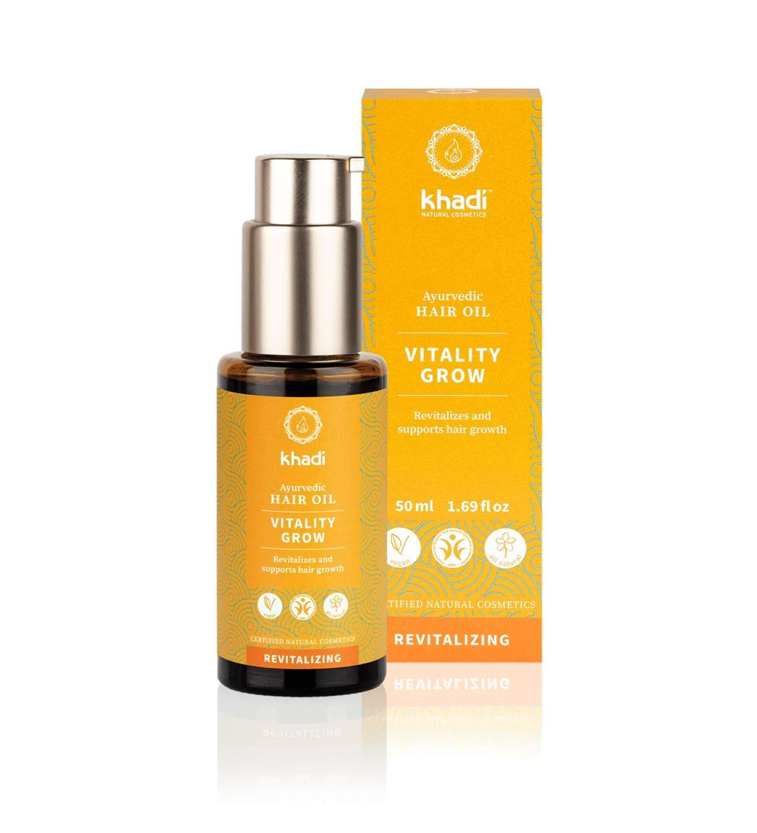 Khadi Herbal & Vegan Rosemary Hair Growth Oil - 1.69oz | 100% Natural & Organic - Promotes Volume, Strengthens Hair, and Fights Hair Loss - Buy Online on GoSupps.com