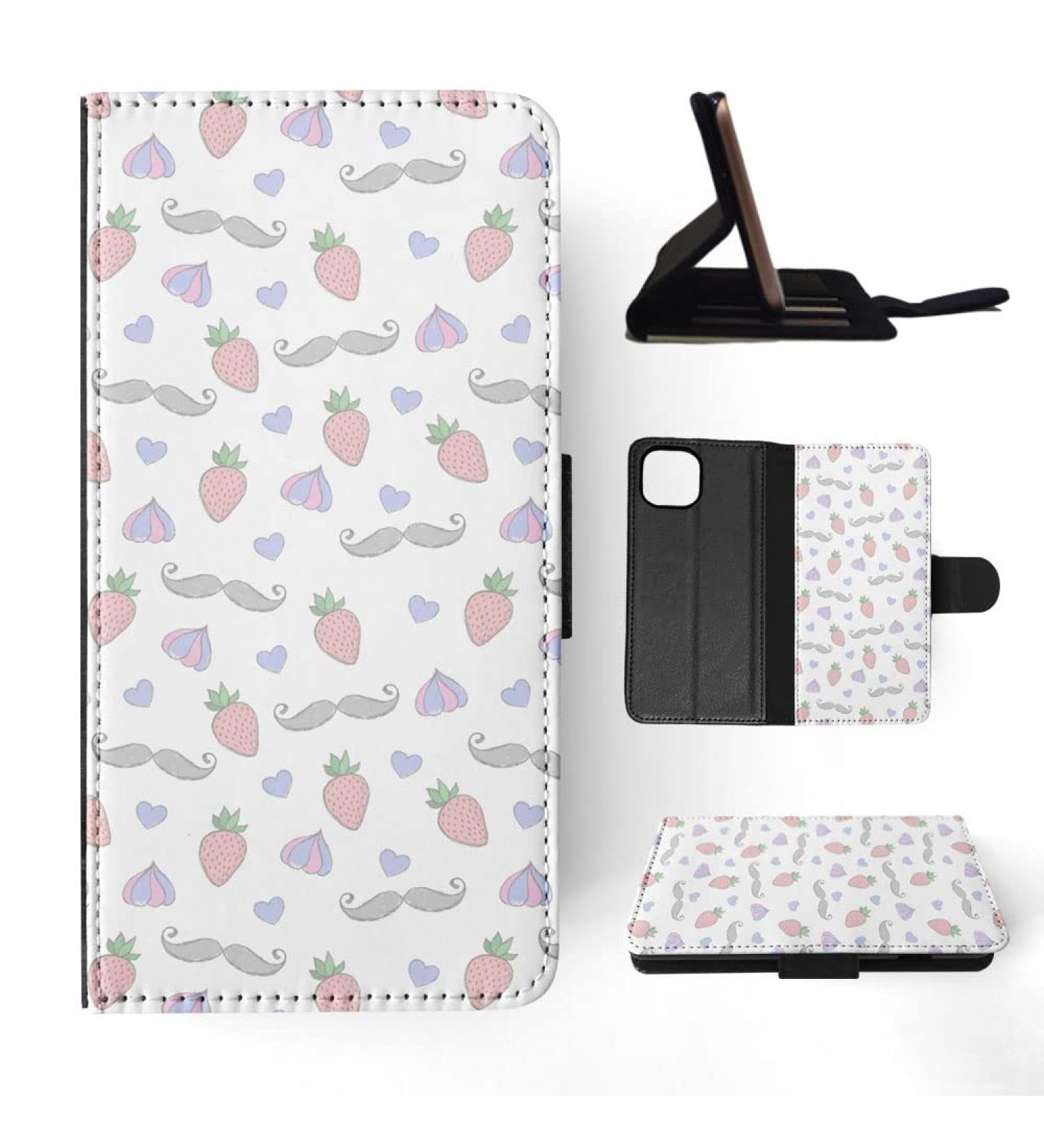 Buy Apple iPhone 14 Plus Flip Case - Mustache Pattern | Stylish & Durable | Fast International Shipping - Buy Online on GoSupps.com