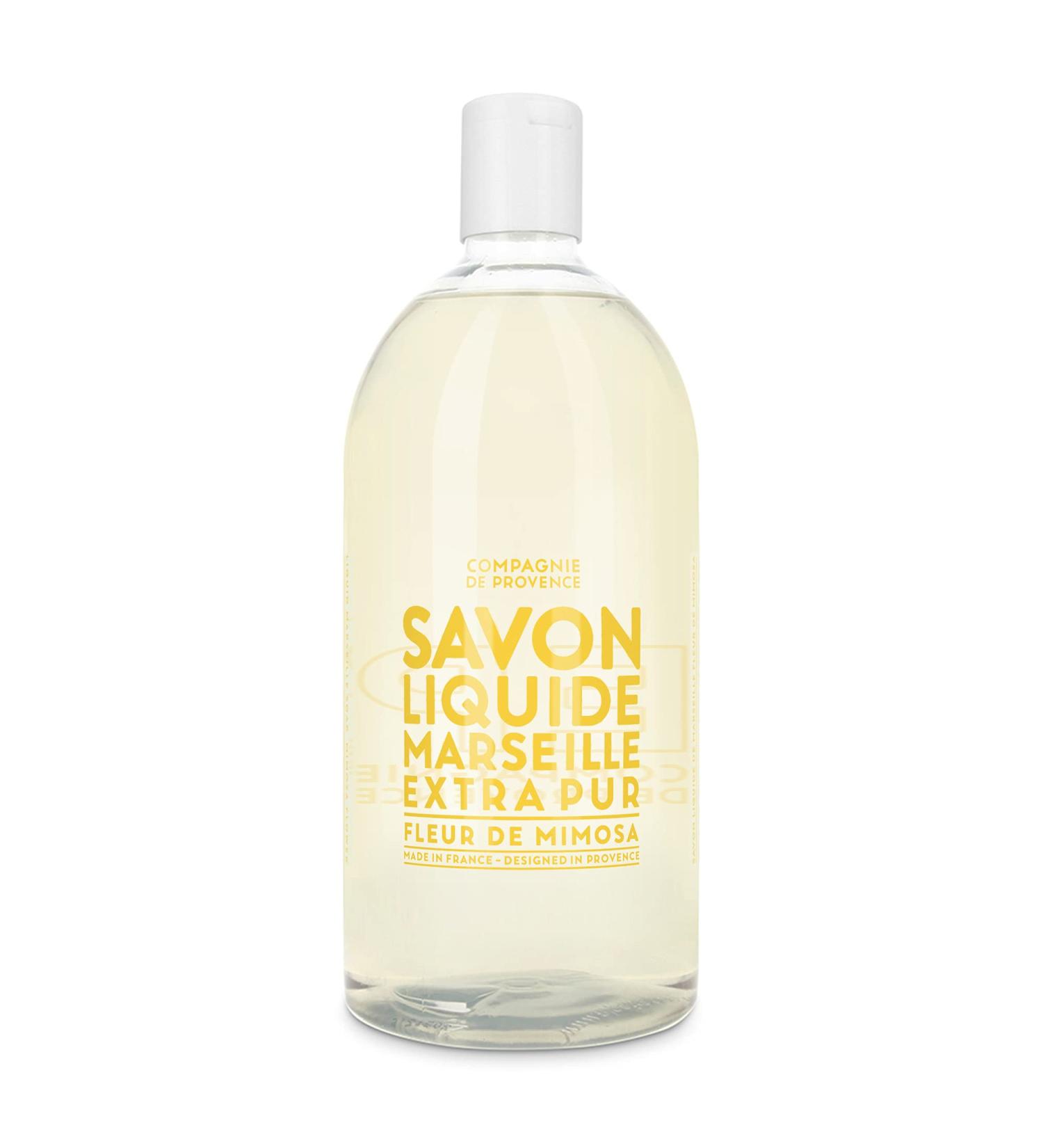 Compagnie de Provence Savon de Marseille Extra Pure Liquid Soap - Mimosa Flower - 33.8 fl oz Plastic Bottle Refill Mimosa Flower 33.8 Fl Oz (Pack of 1)