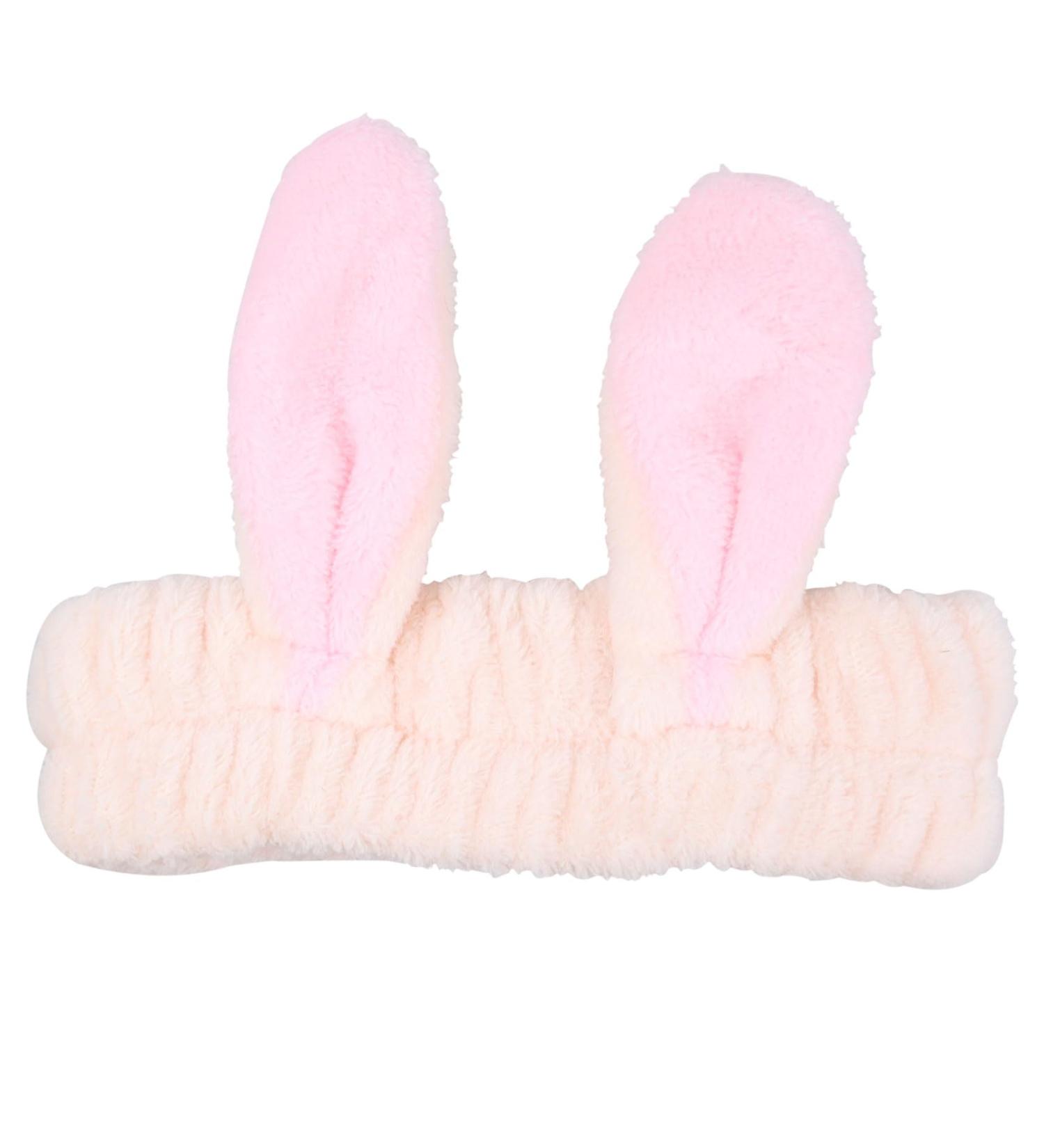 Headband for Washing Face and Makeup Cute Bunny Ear Hairband Elastic Headband for Shower Sports Spa Skincare Beauty Head Wraps Hair Accessories for Women Girls Pink - Buy Online on GoSupps.com