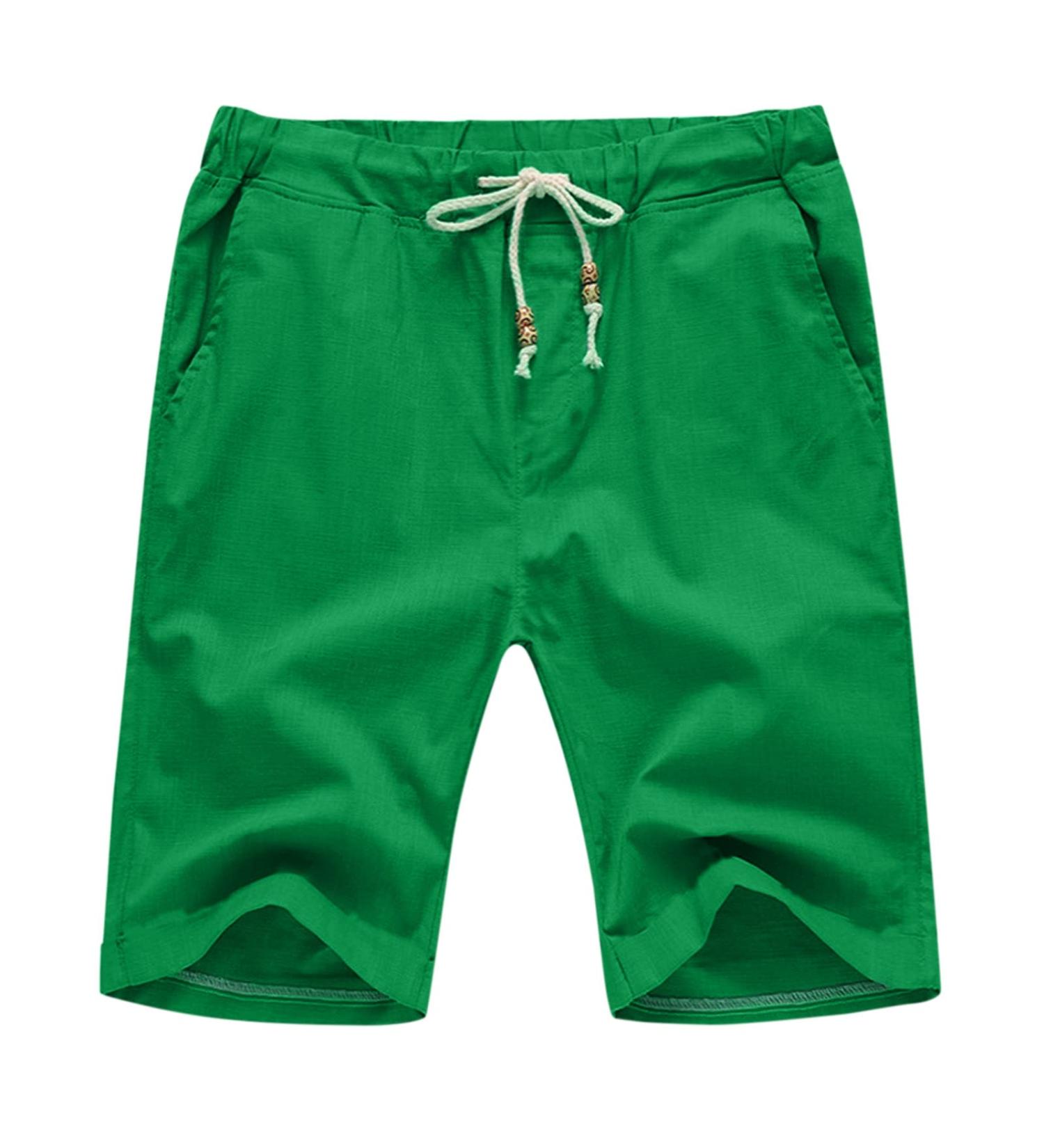 CEWIFO Men's Black Cotton & Linen Pants - Monochrome Lumbar Trousers Calf Length Shorts Sizes Up to 3XL - Lightweight Comfort for Every Occasion - Buy Online on GoSupps.com
