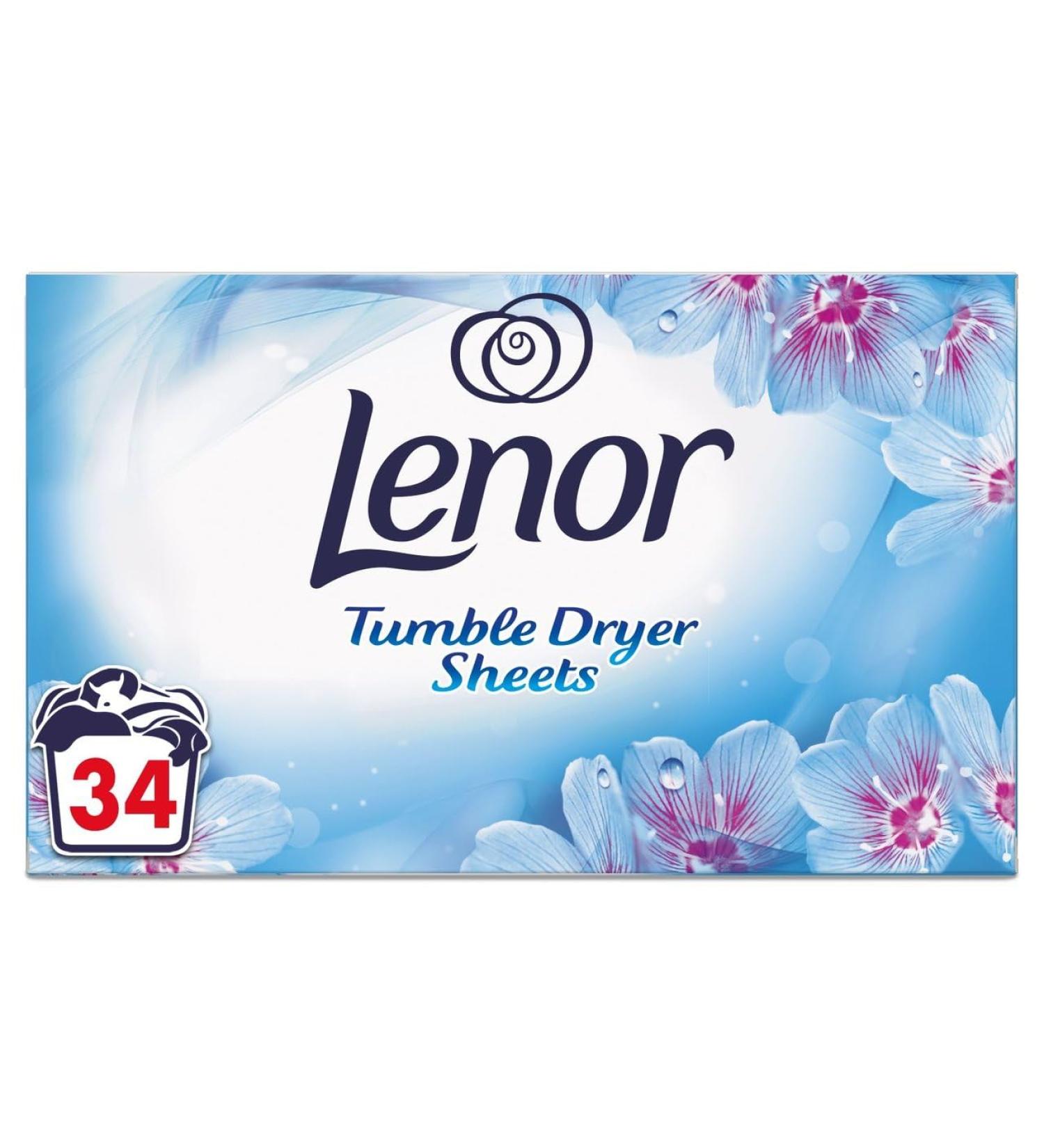 Lenor Tumble Dryer Fabric Softener Sheets - 408 Sheets (12 Packs of 34) - Fresh Lily Scent for International Shipping - Buy Online on GoSupps.com