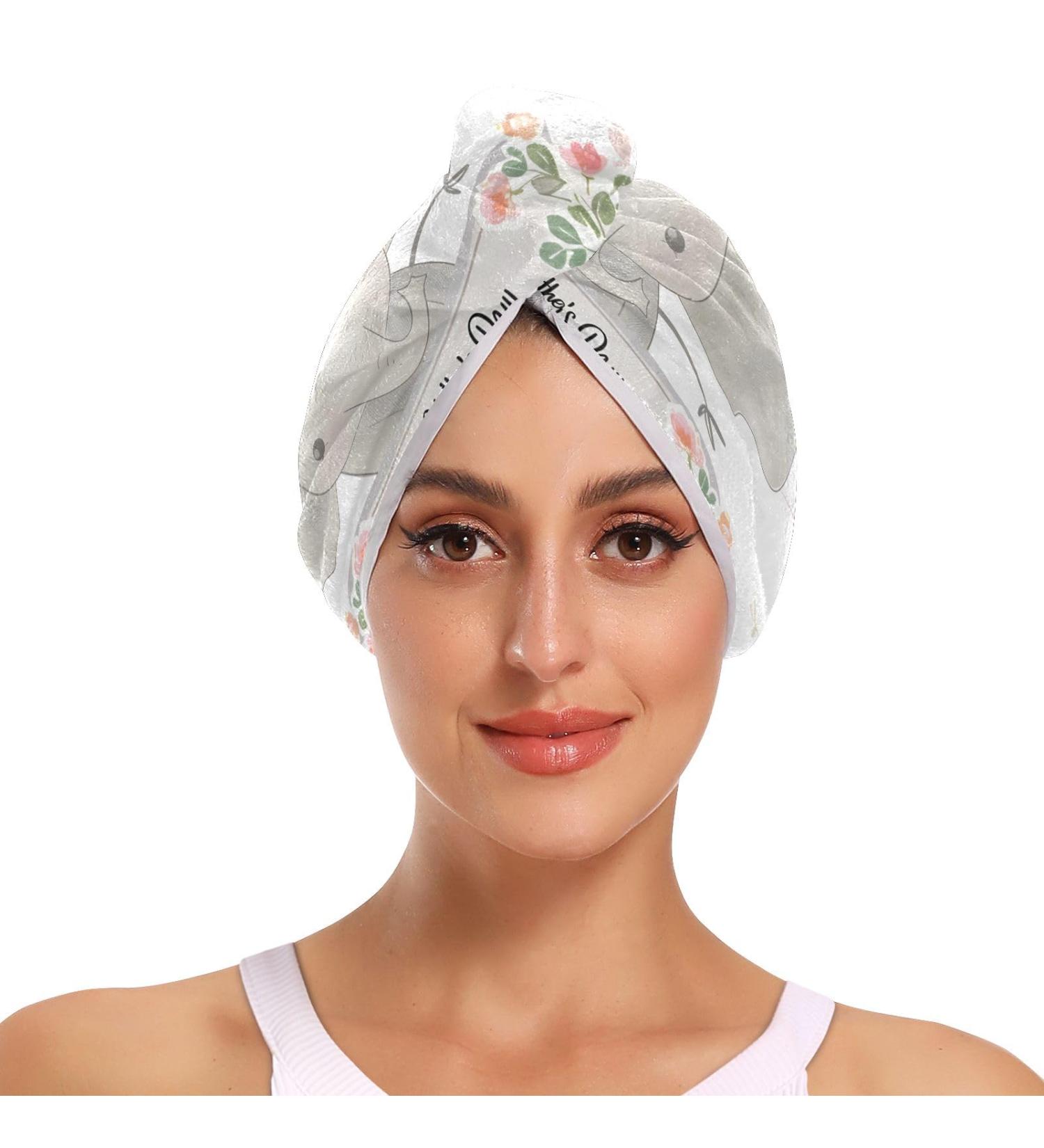 Mother's Day 2 Pack Hair Towels - Super Absorbent Quick Dry Hair Turbans for Women & Girls - Buy Online on GoSupps.com