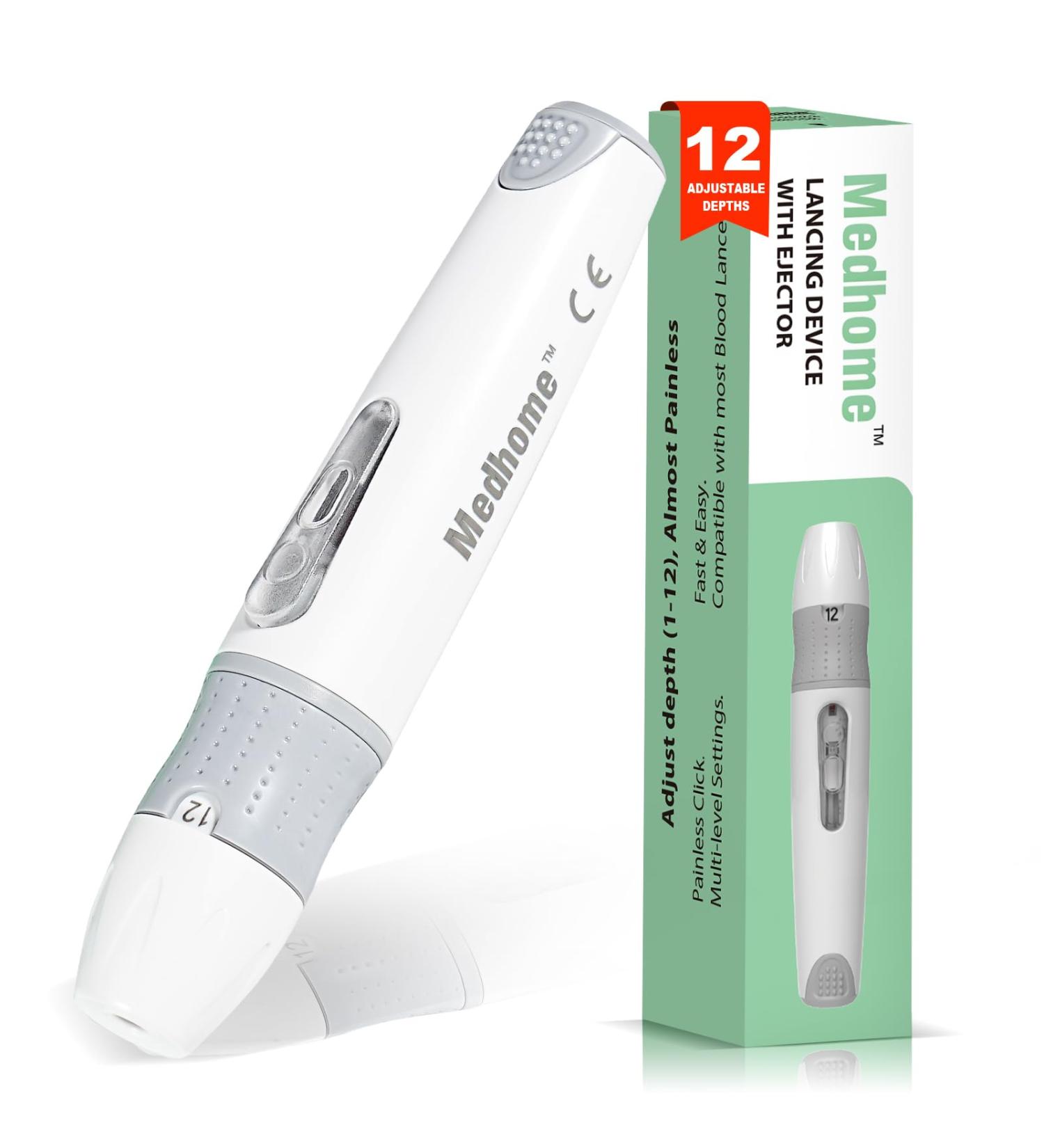 Buy Lancing Device for Diabetes Testing | 12 Depth Settings Pain-Free Push Button Ejector | International Shipping - Buy Online on GoSupps.com