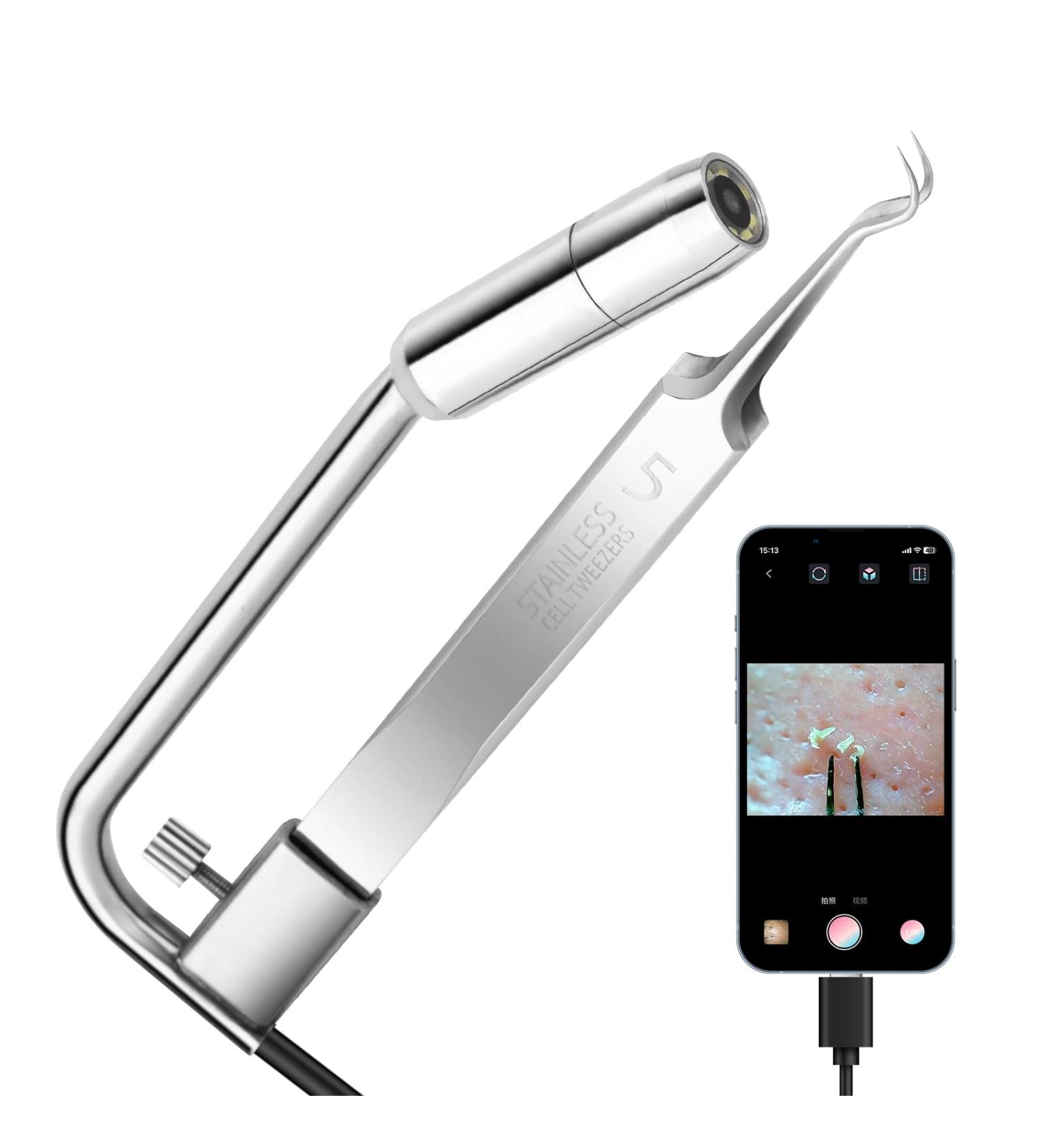 Kosimai Visual Black Head Remover for Face Tool with Camera HD Camera 20 times magnification 1080P Suitable for Women and Men Pore Cleaner (Silver) - Buy Online on GoSupps.com