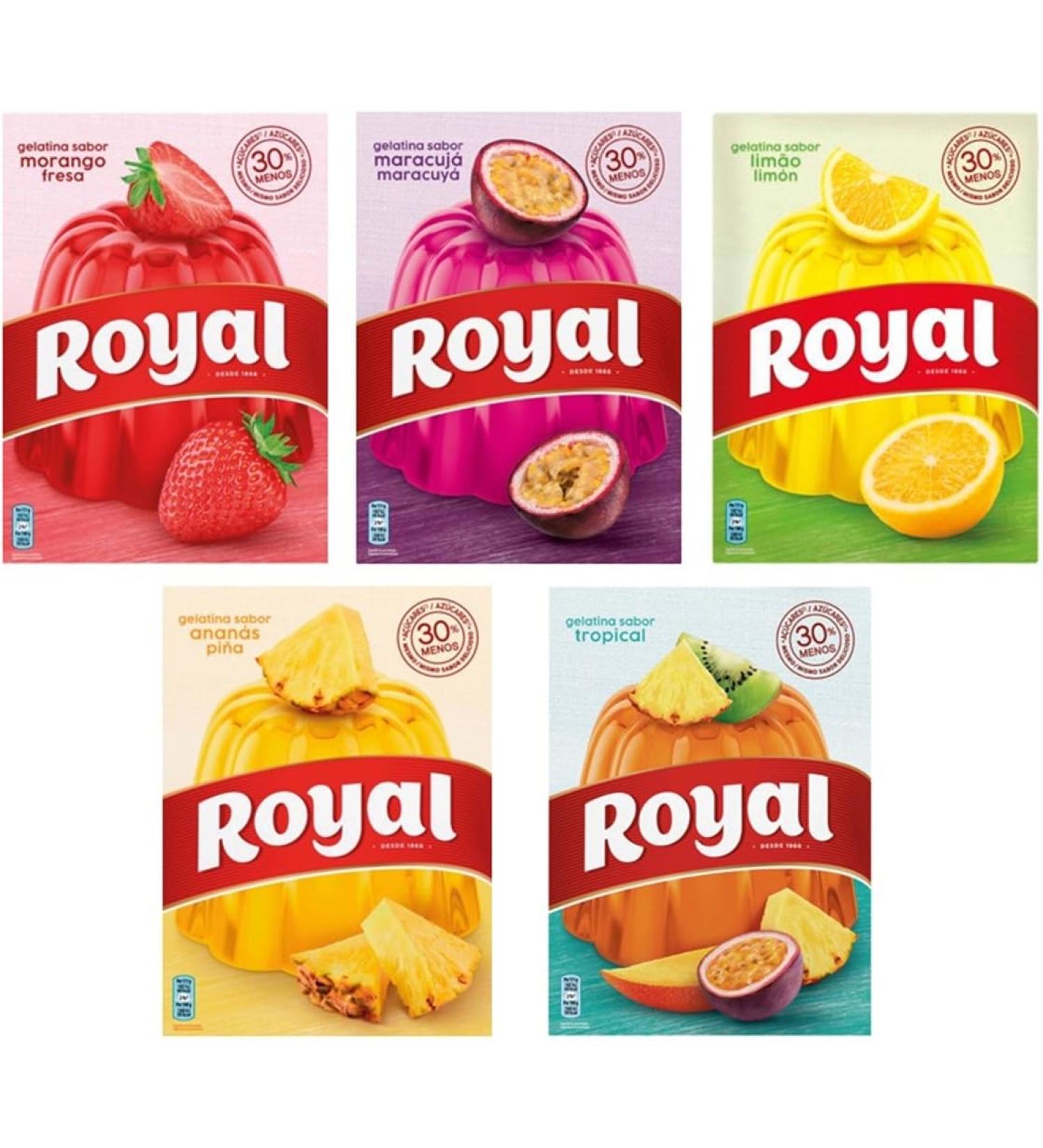 Royal Mix - G latine en poudre avec un m lange de saveurs | Fraise | Fruits de la passion | Citron | Ananas | Tropicale | 5 paquets de 4 oz | 30% Sucre en Moins - Buy Online on GoSupps.com