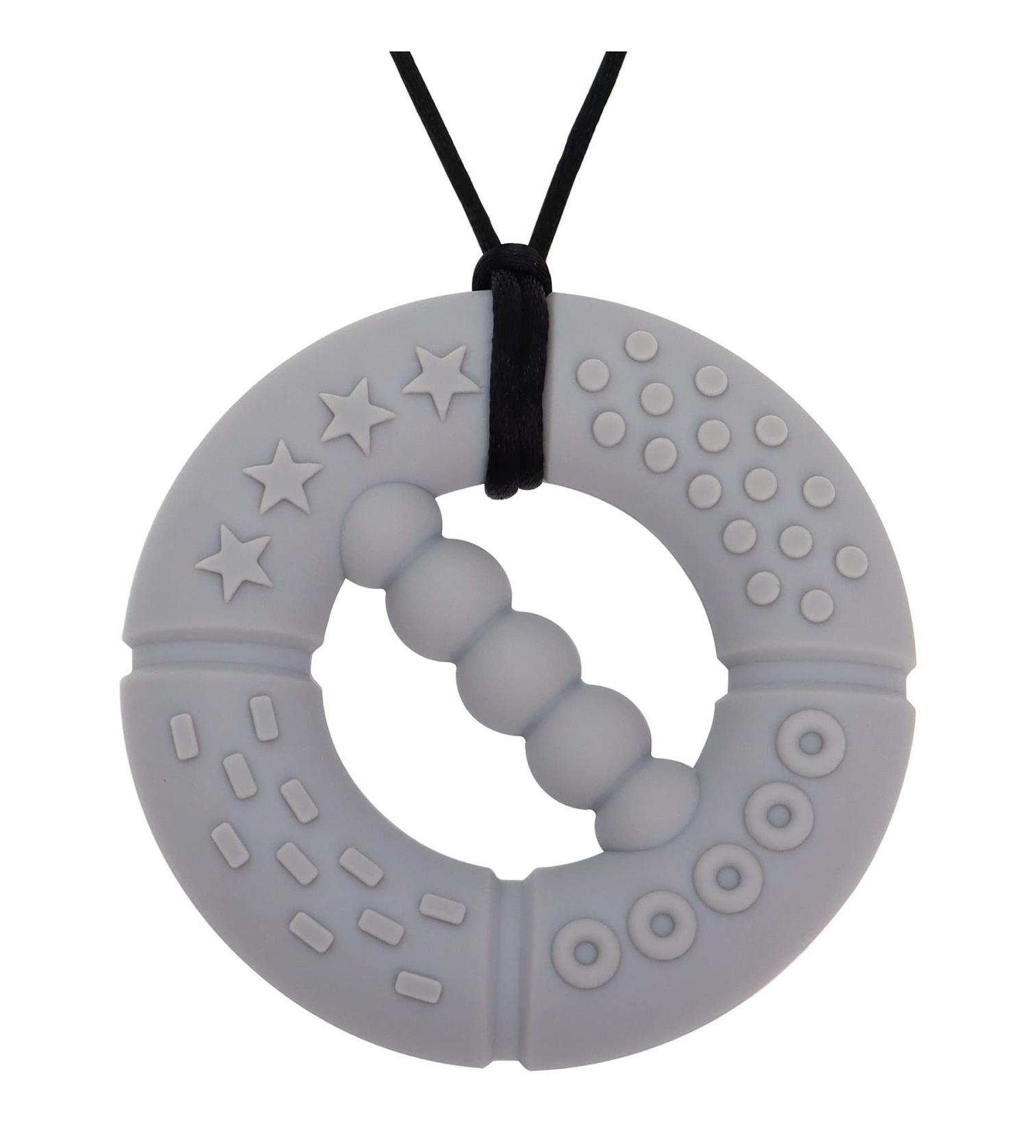 Panny & Mody Chewing Chain Necklace for Boys & Girls - Sensory Chewable Jewelry & Silicone Bite Ring for Autism & ADHD | Gray - Buy Online on GoSupps.com