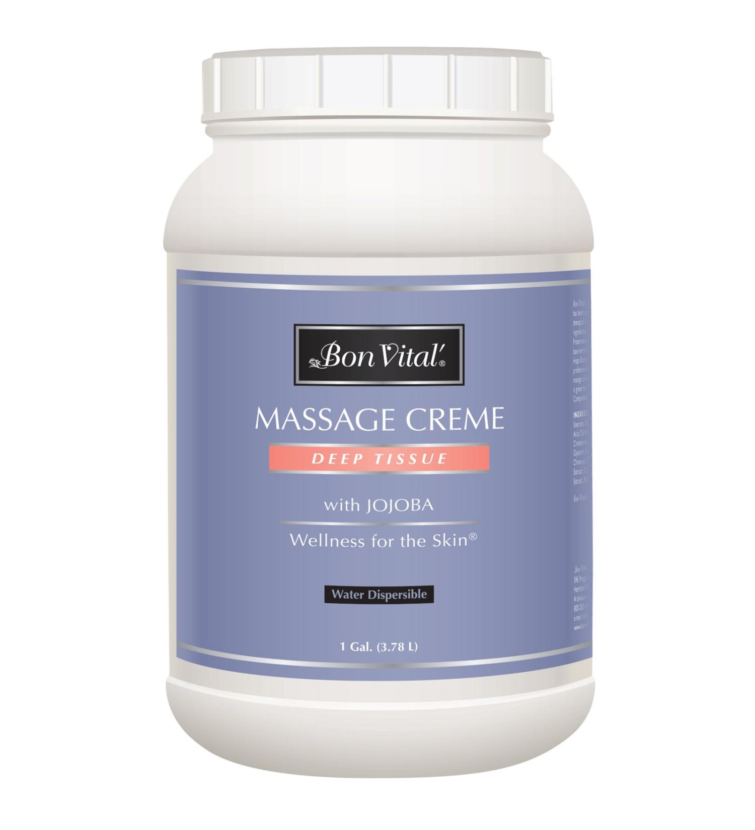 Bon Vital Deep Tissue Massage Creme - Professional Muscle Relaxation & Recovery Cream 1 Gallon for Sports & Therapeutic Massage - Buy Online on GoSupps.com