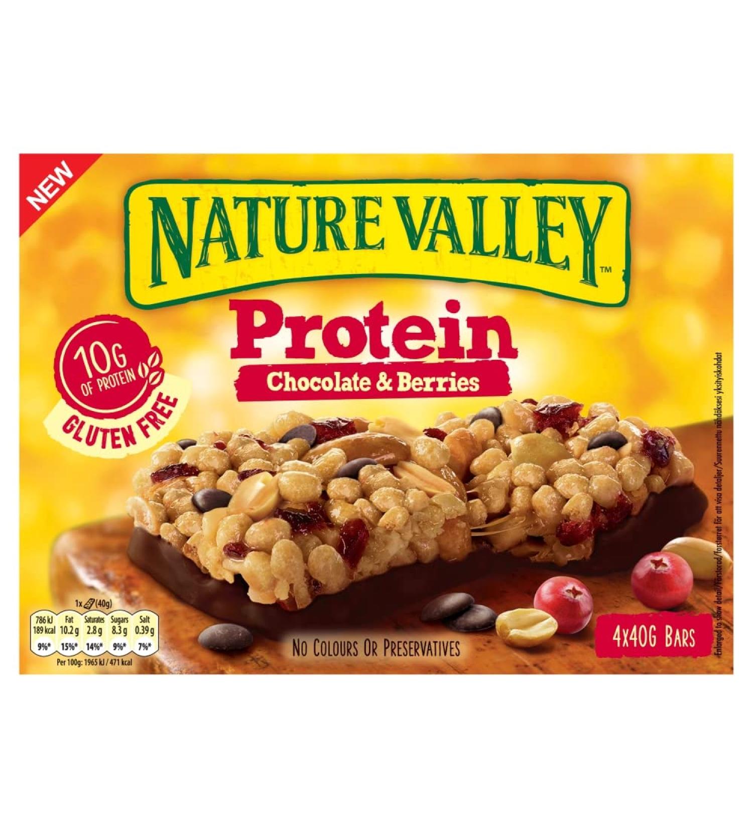 Nature Valley Protein Chocolate & Berries Bars 4 x 40g (160g)