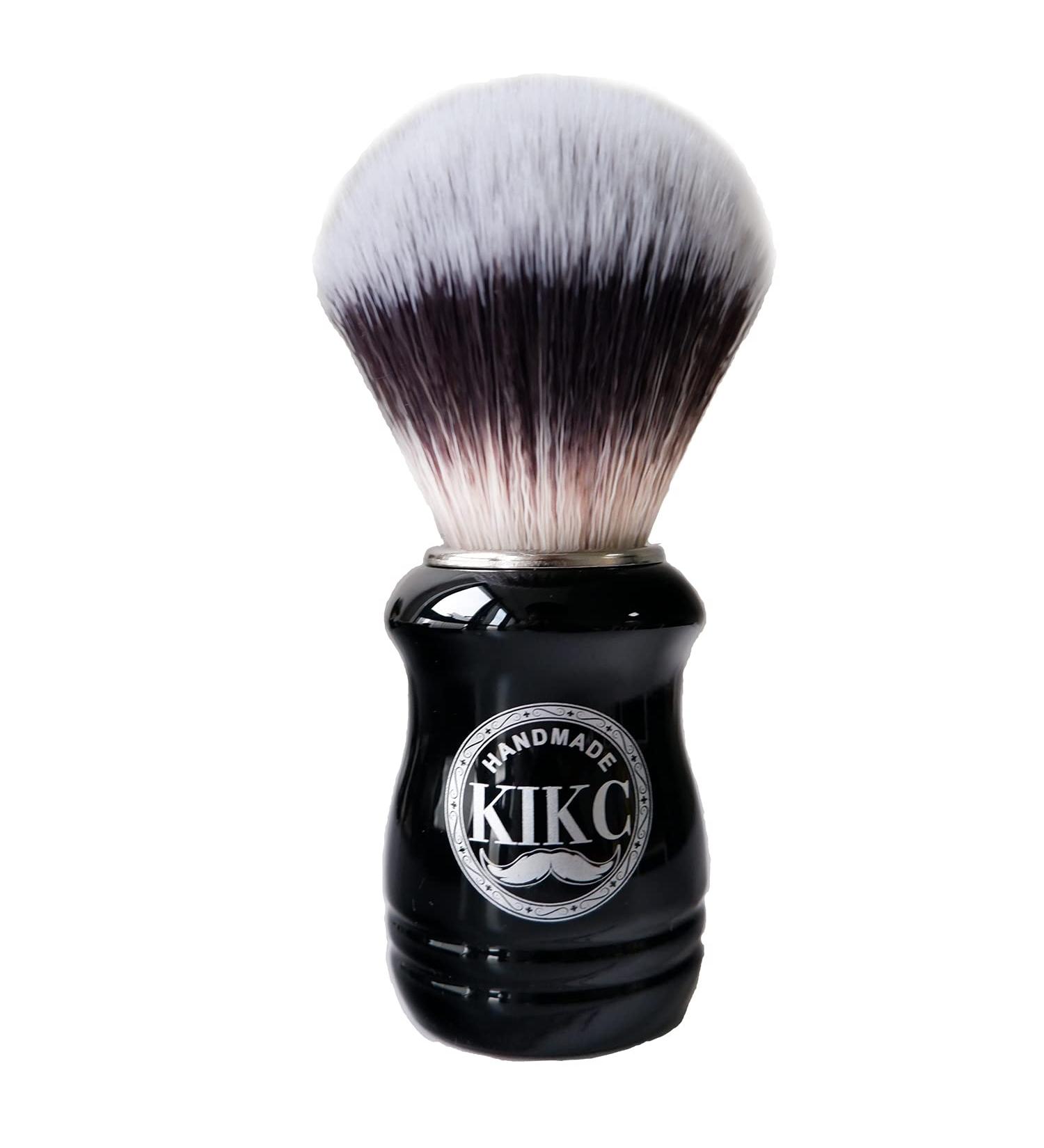KIKC Handmade Synthetic Shaving Brush - Premium Wet Shave Brush for Safety, Double Edge, Straight Razor - ABSWood Handle - Buy Online on GoSupps.com