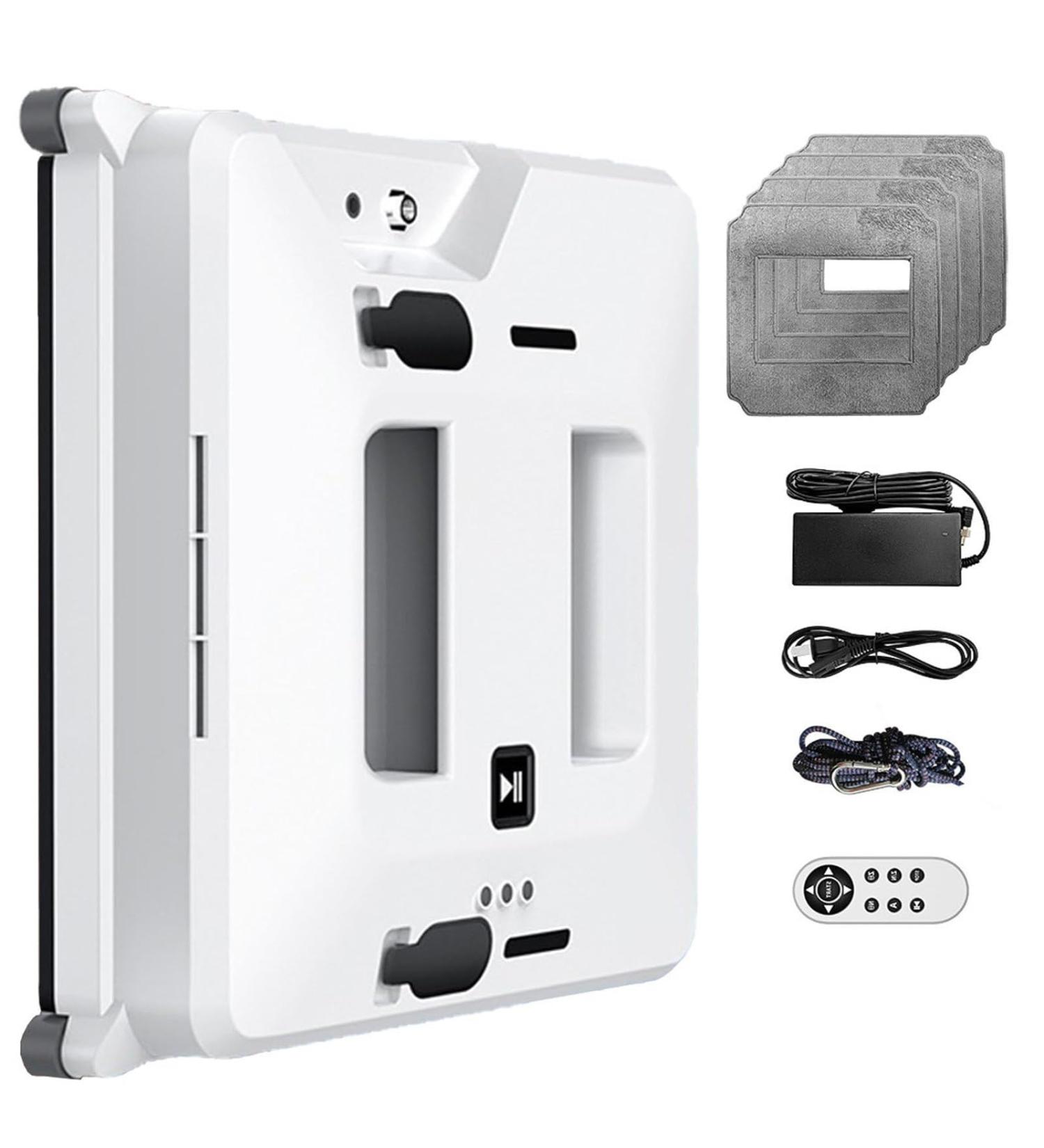 emobwdy Window Cleaner Robot-6.5cm Ultra-Thin 3000pa Samrt Obstacle Avoidance Square Automatic Window Vacuum Cleaner For Large Mirror Tile Wall Glass Wall Remote Control Light & Compact White - Buy Online on GoSupps.com