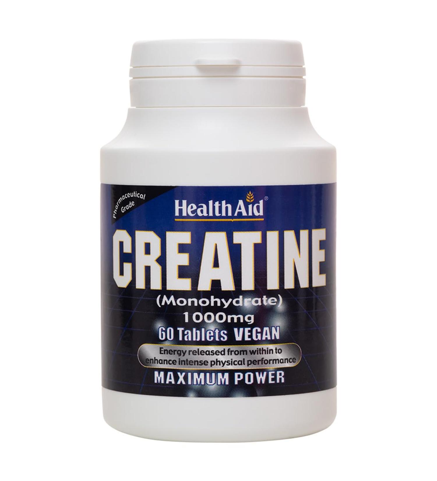 Buy Health Aid Creatine Monohydrate 1000mg - 60 Tablets | Enhance Muscle Performance & Recovery - International Shipping Available - Buy Online on GoSupps.com