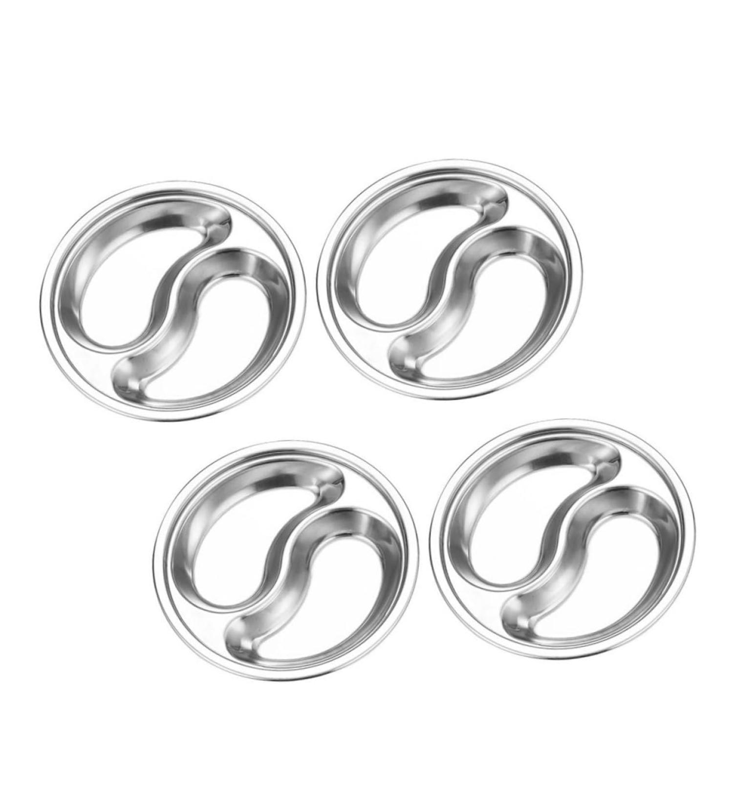 Milisten 4pcs Stainless Steel Saucer Japanese Salad Dressing Japanese Plates Stainless Steel Candy Dishes and Trays Mini Stainless Steel Mixing Bowls Condiment Saucer Lattice Snack Bowl 10.5X10.5CM Silver - Buy Online on GoSupps.com
