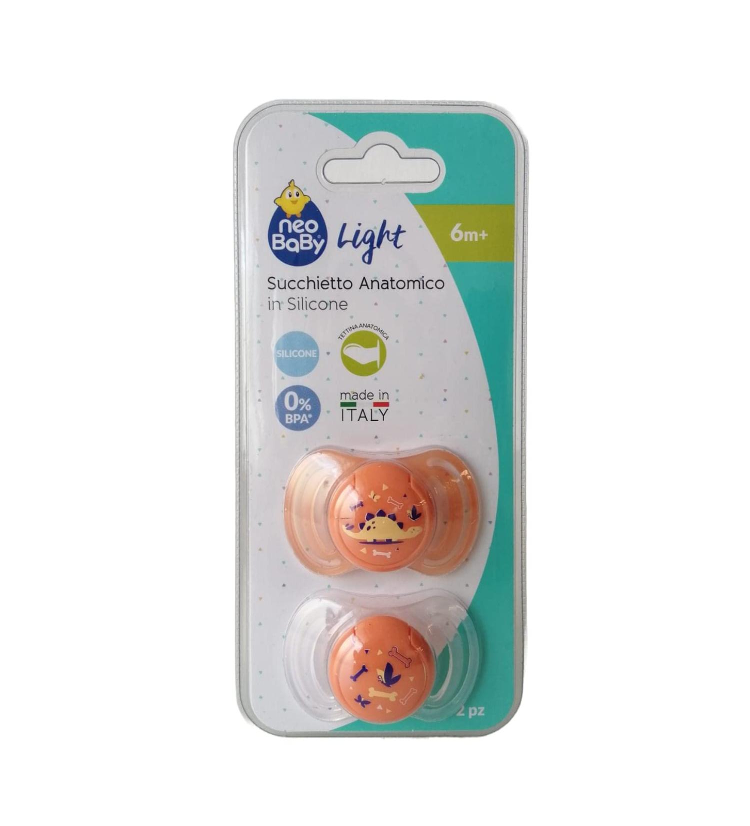 Neobaby Light Anatomical Silicone Pacifier 6M+ 1 Pack of 2 Pacifiers