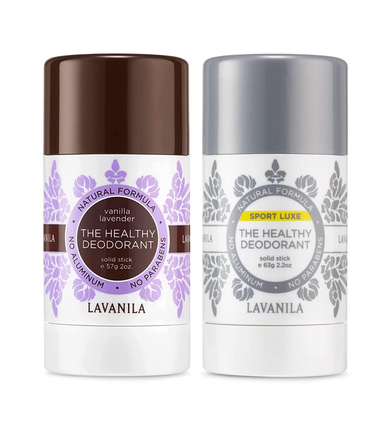 Lavanila Aluminum Free Deodorant Sport Luxe + Vanilla Lavender 2oz Each - The Healthy Deodorant for Men & Women - Solid Stick Vegan Sport Lux + Vanilla Lavender - 2 Pack - Buy Online on GoSupps.com