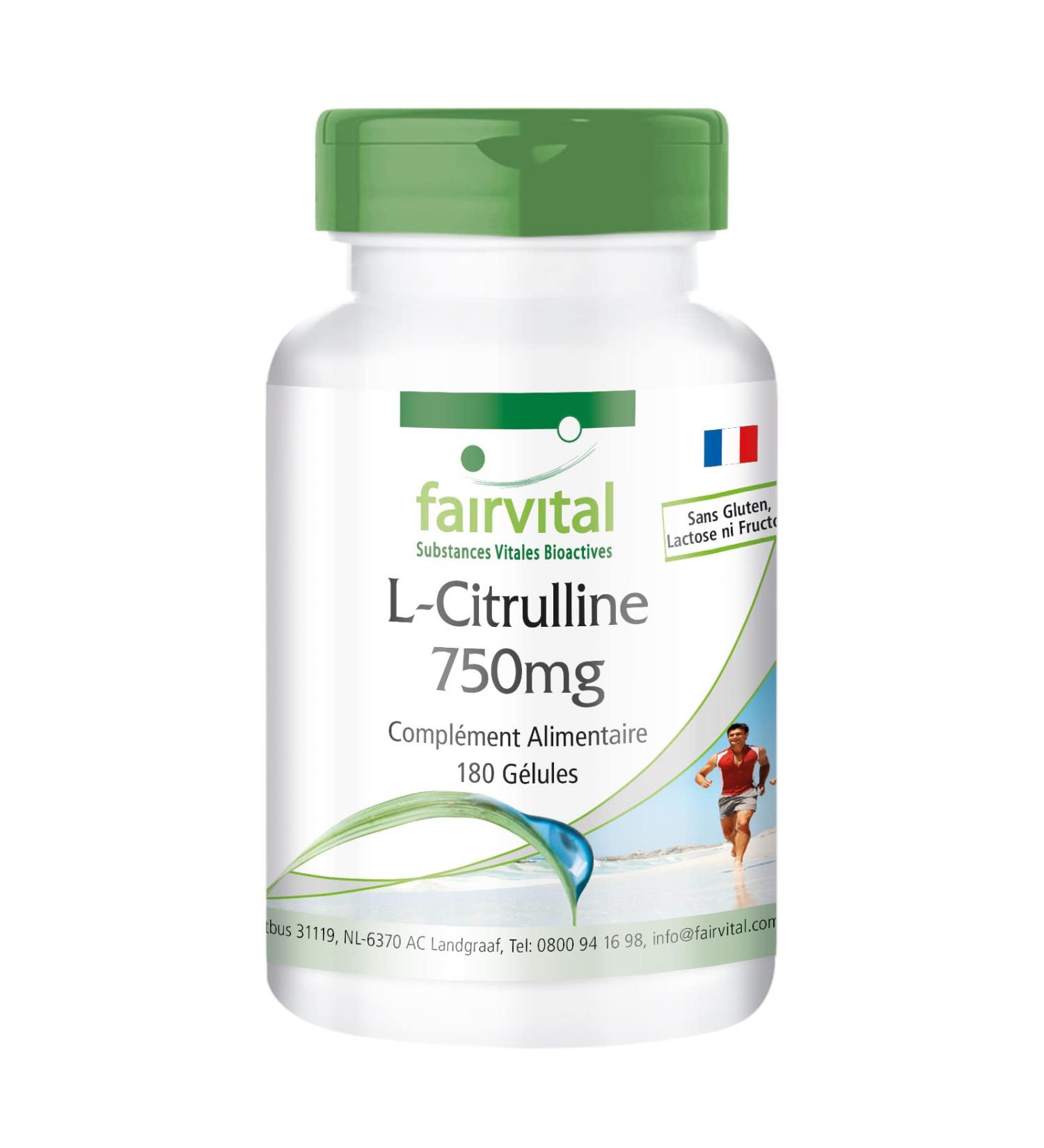 Fairvital | L-citrulline 750mg VEGAN - Highly dosed - 180 capsules - amino acid - Buy Online on GoSupps.com