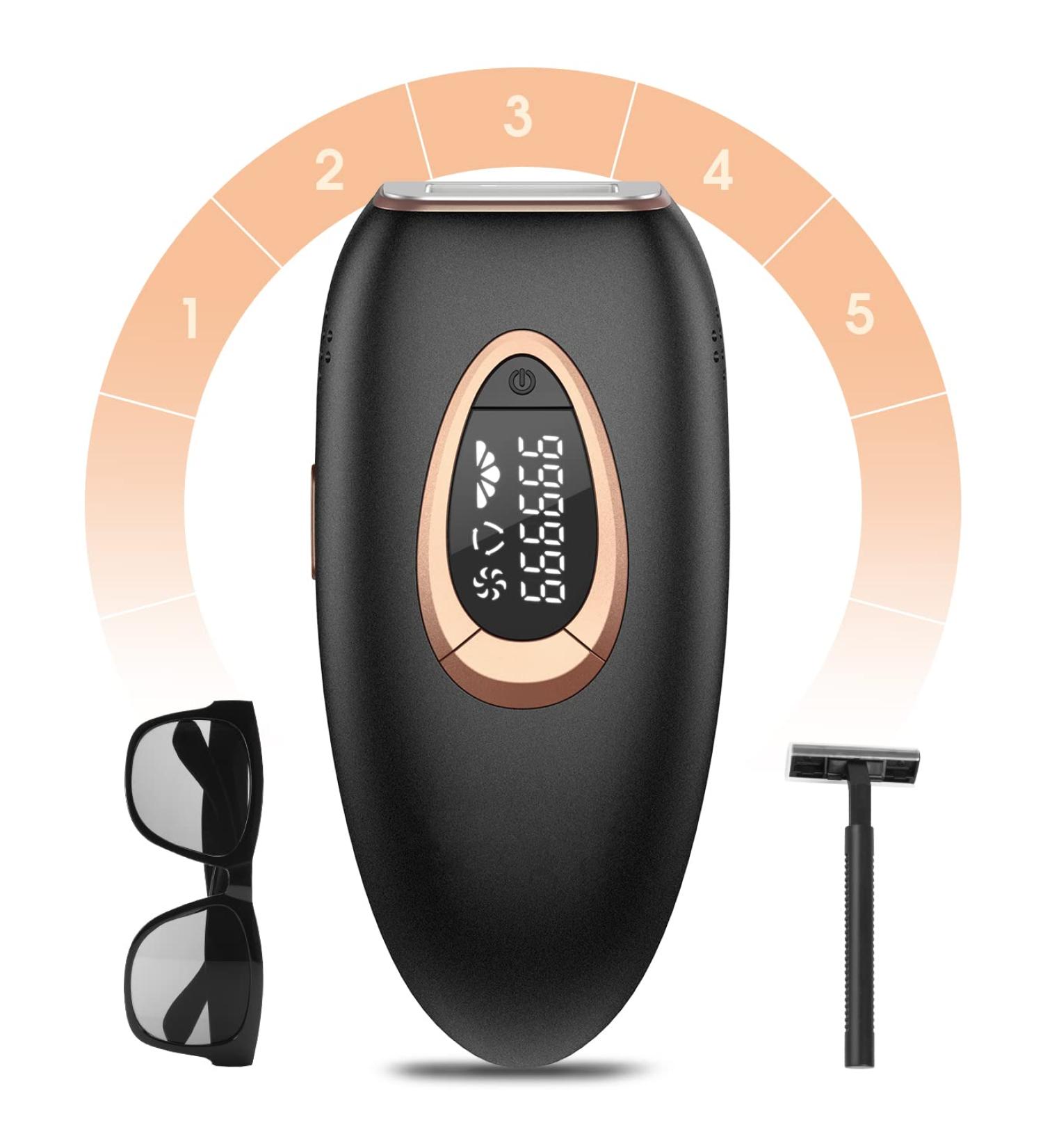 LZSTOP IPL Hair Removal Device | Permanent Painless Removal | 999,999 Flashes | At-Home Use for Facial, Lips, Arms, Legs, Bikini, Back - Black - Buy Online on GoSupps.com