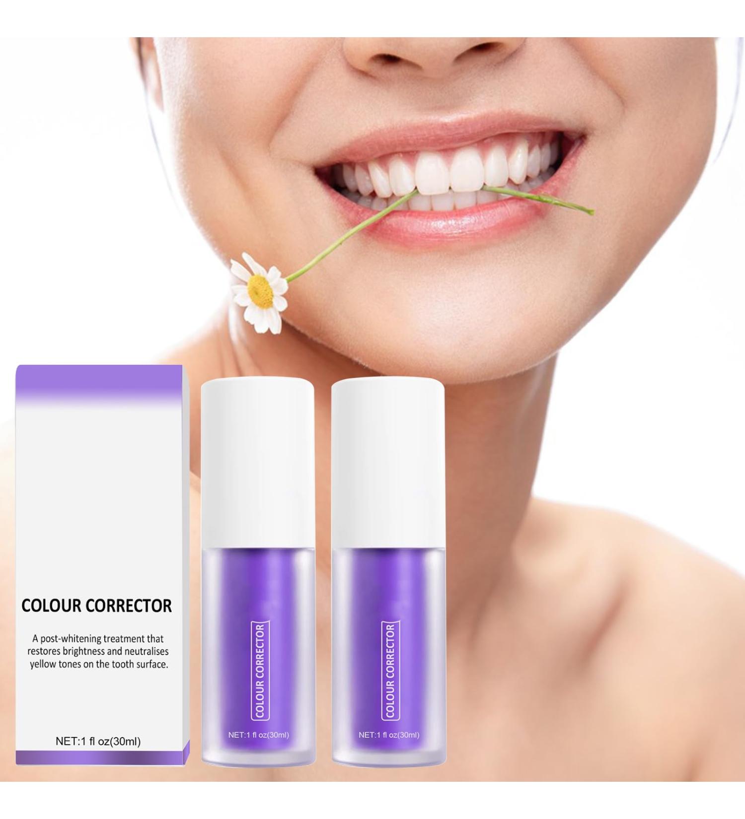 Whitening Toothpaste - 2pcs Purple Teeth Whitening Formula for Deep Stain Removal | Brighten Your Smile - Buy Online on GoSupps.com