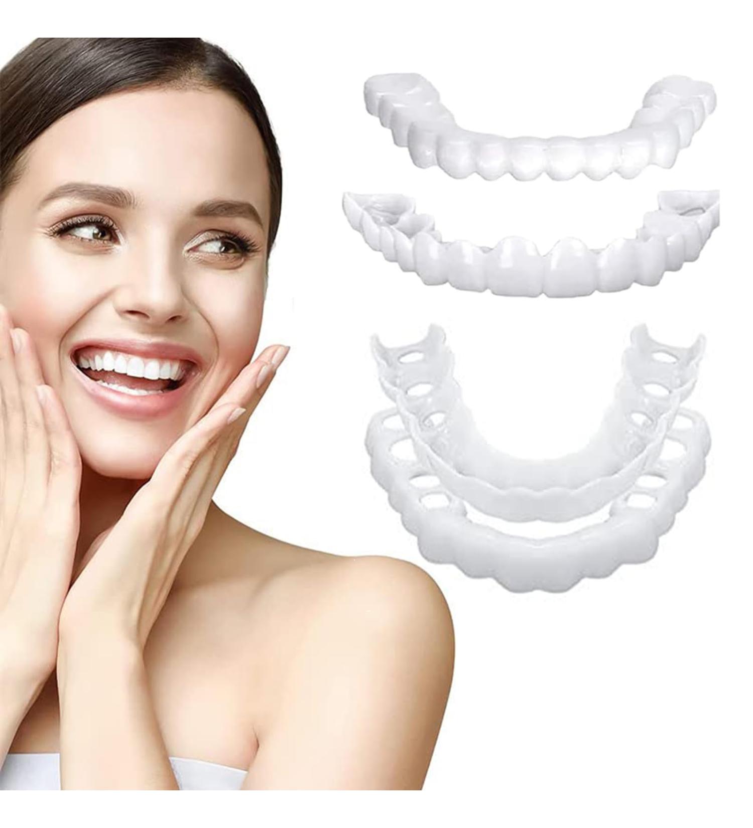 Buy Fake Teeth Veneers - Temporary Cosmetic Tooth Covers for Men & Women - Teeth Prosthesis with Tweezers | International Shipping - Buy Online on GoSupps.com