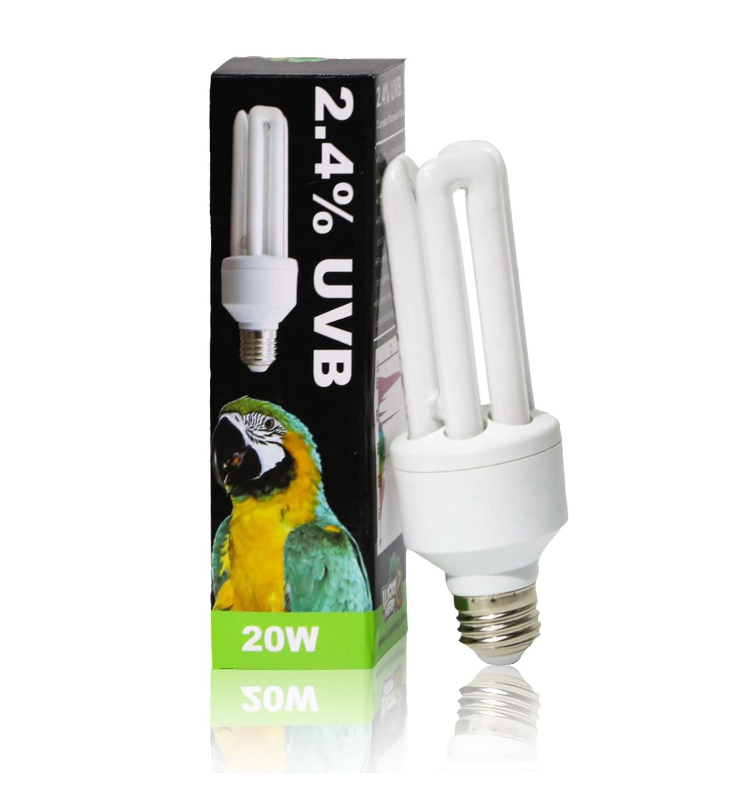 LUCKY HERP 2.4 UVB Bird Lamp | 20W UVA UVB Bulb for All Birds | Compact Fluorescent Lighting for Optimal Bird Health - Buy Online on GoSupps.com