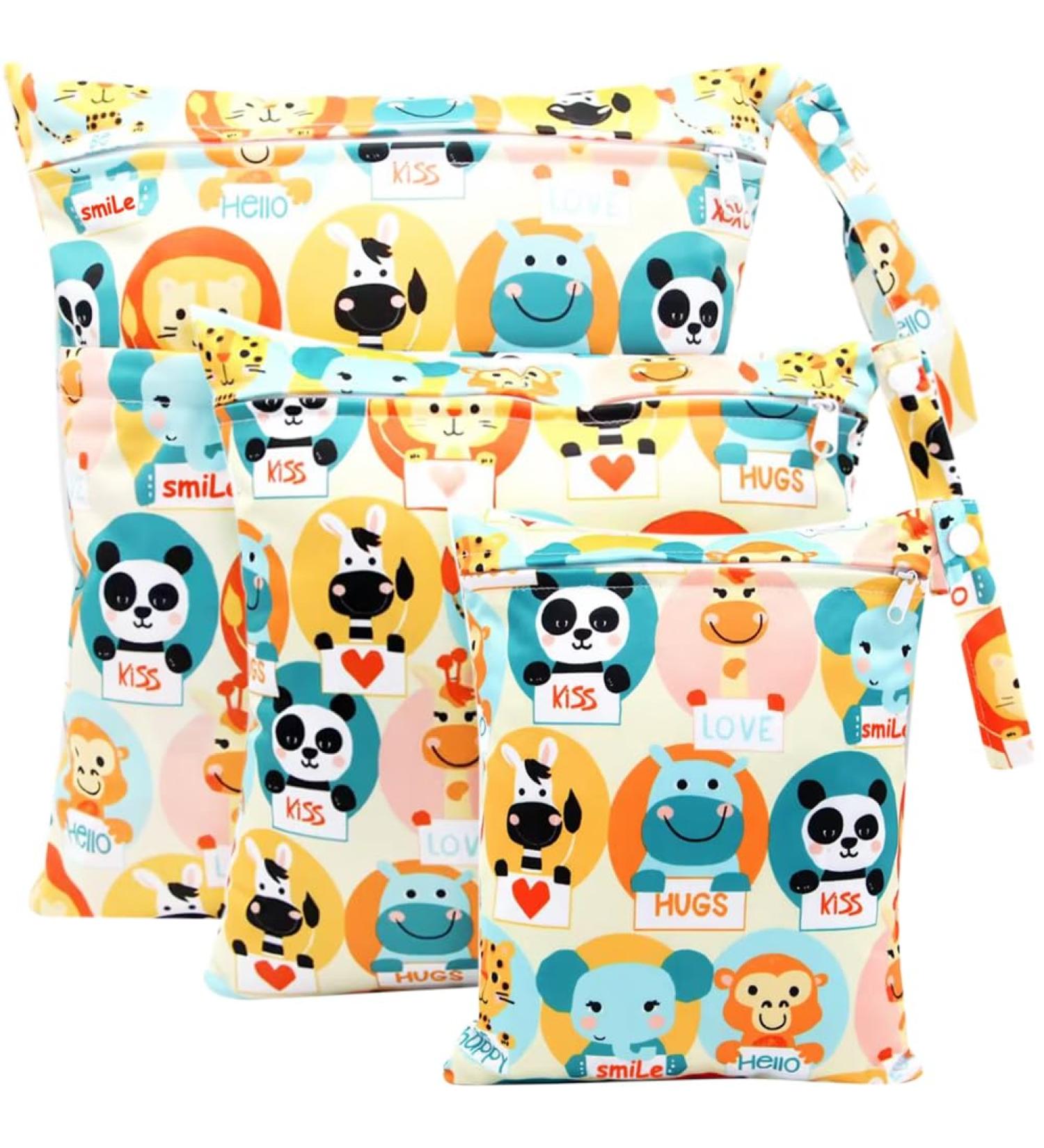 Fenfang Diaper Pocket Wetbag - 3 Reusable Waterproof Laundry Bags for Cloth Diapers & Kindergarten - Orange Organizer - Buy Online on GoSupps.com