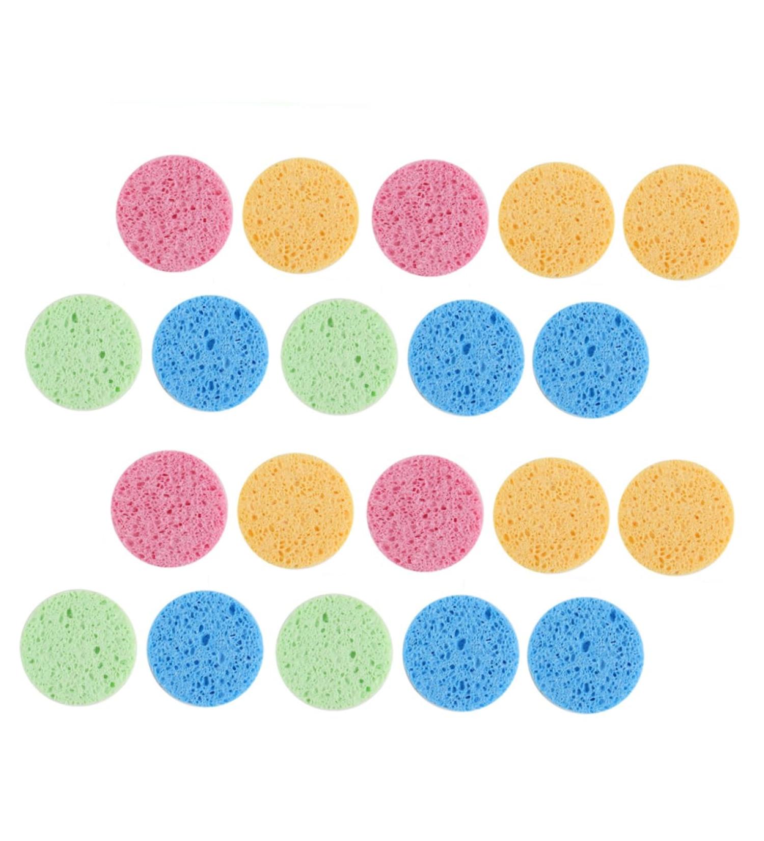 1 Set of 20 Wooden Sponge Cellulose Makeup Sponge Cellulose Sponge Mouth Frosted Powder Puff Face Pad Mixer Foundation Wood Pulp Cotton - Buy Online on GoSupps.com