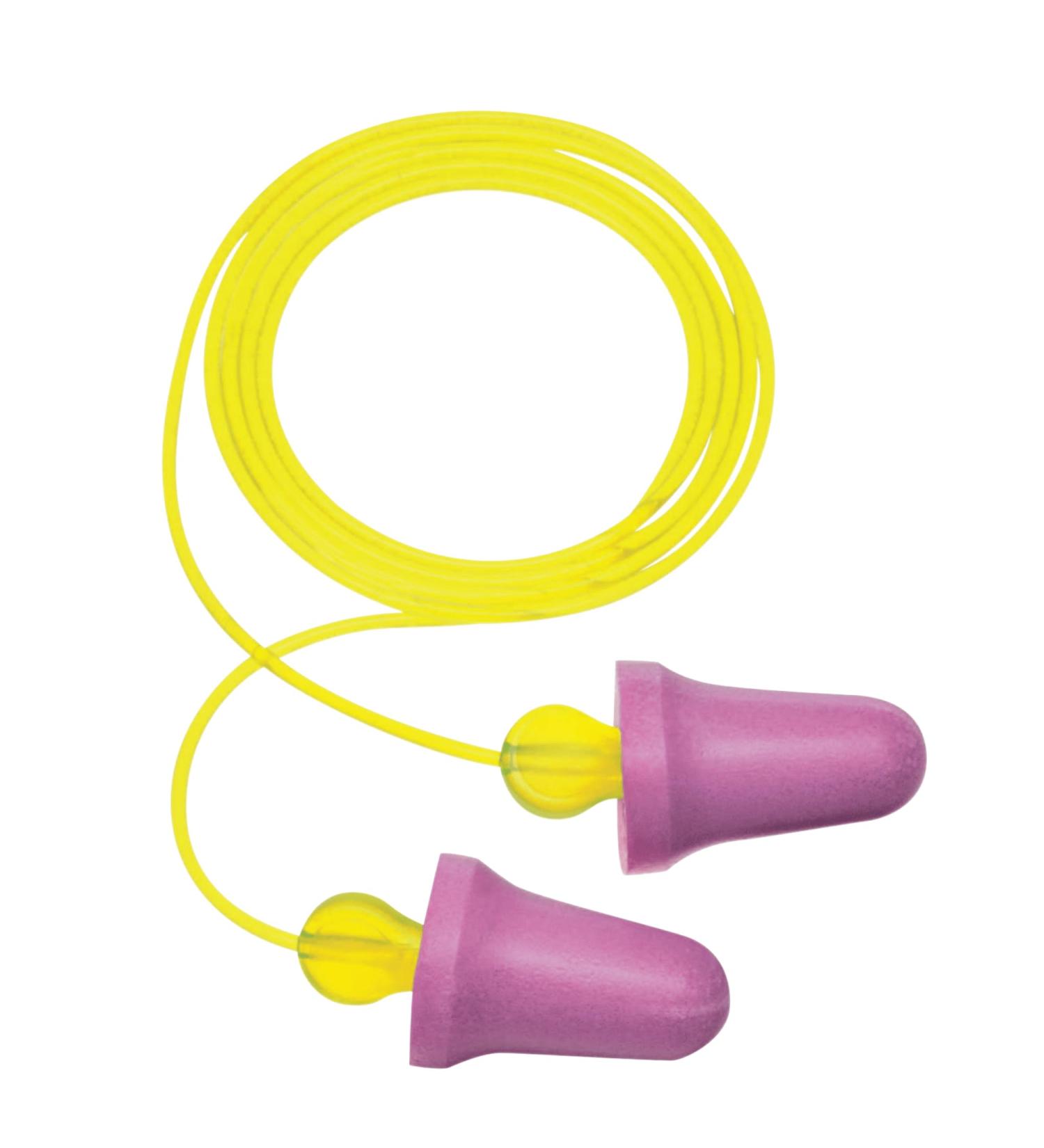 Peltor No-Touch Single-Use Earplugs - Corded 29 NRR Purple/Yellow 100 Pairs - Ideal for Noise Reduction | International Shipping Available - Buy Online on GoSupps.com