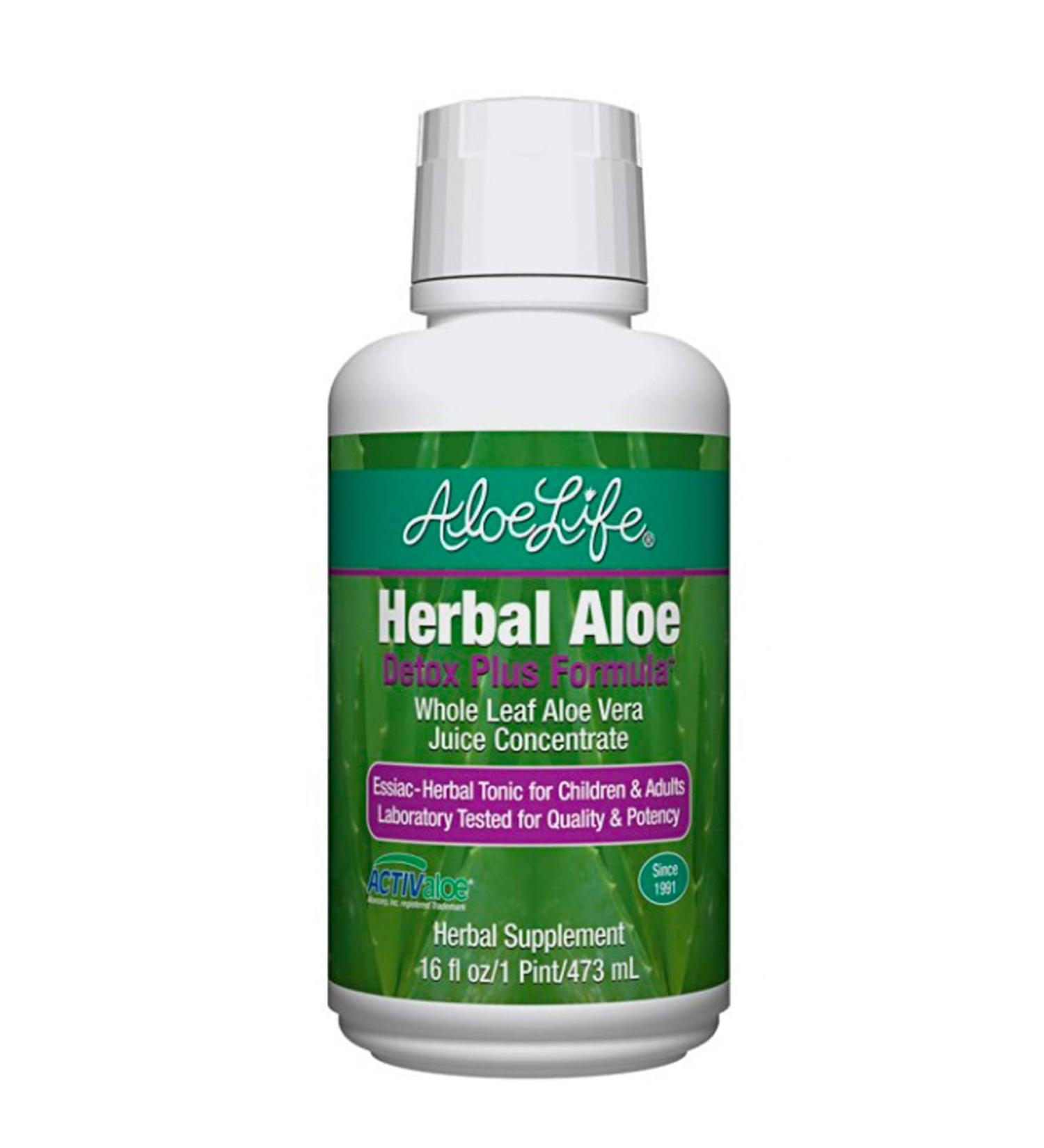 Aloe Life Detox Plus Formula - Aloe Vera Juice Cleanse for Gut Health & Digestion | Herbal Detox Supplement (Lemon Lime 16oz - Buy Online on GoSupps.com