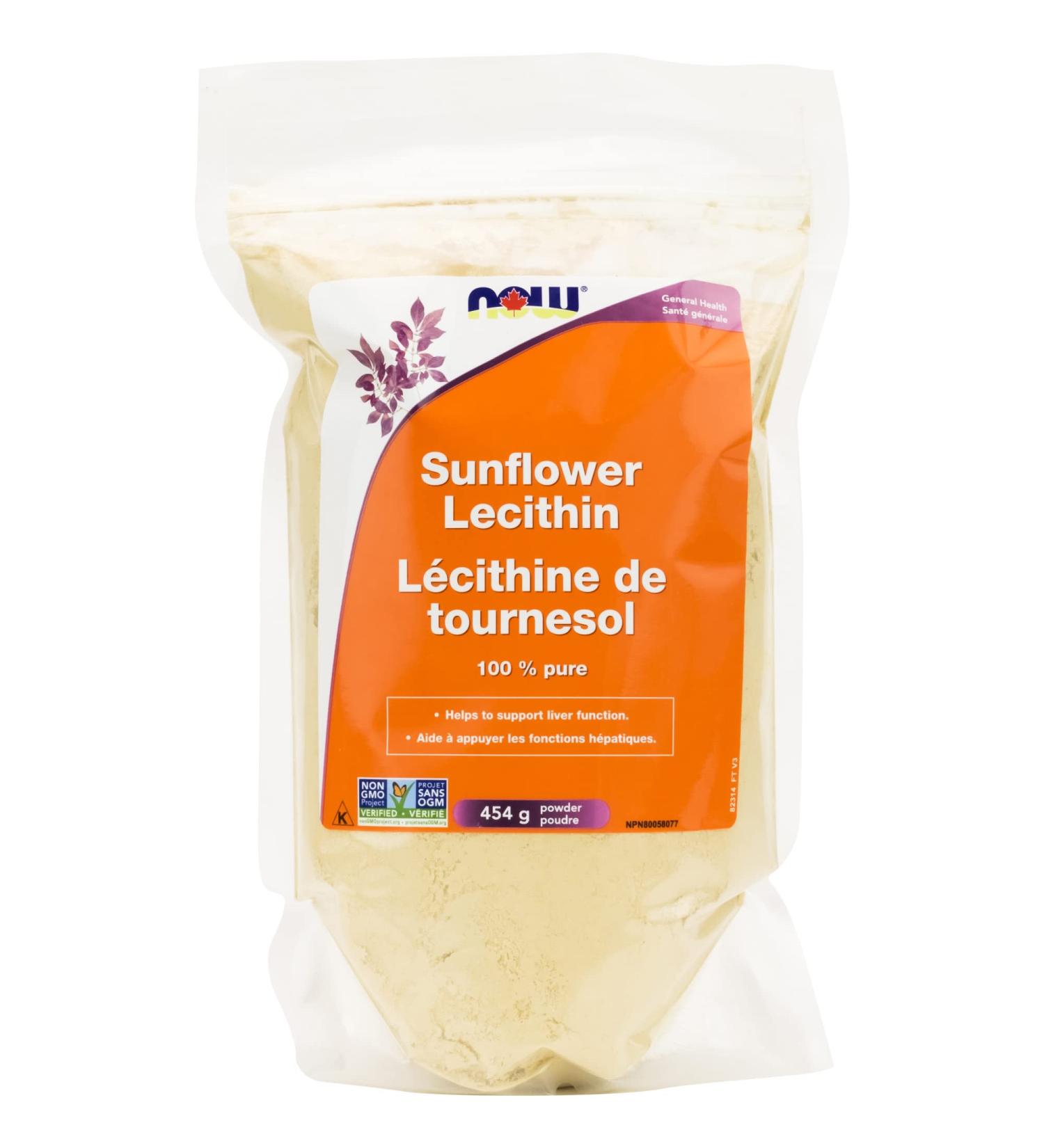 Now Foods Sunflower Lecithin Powder Non-GMO 454g - Pure Source of Phosphatidyl Choline - Buy Online on GoSupps.com