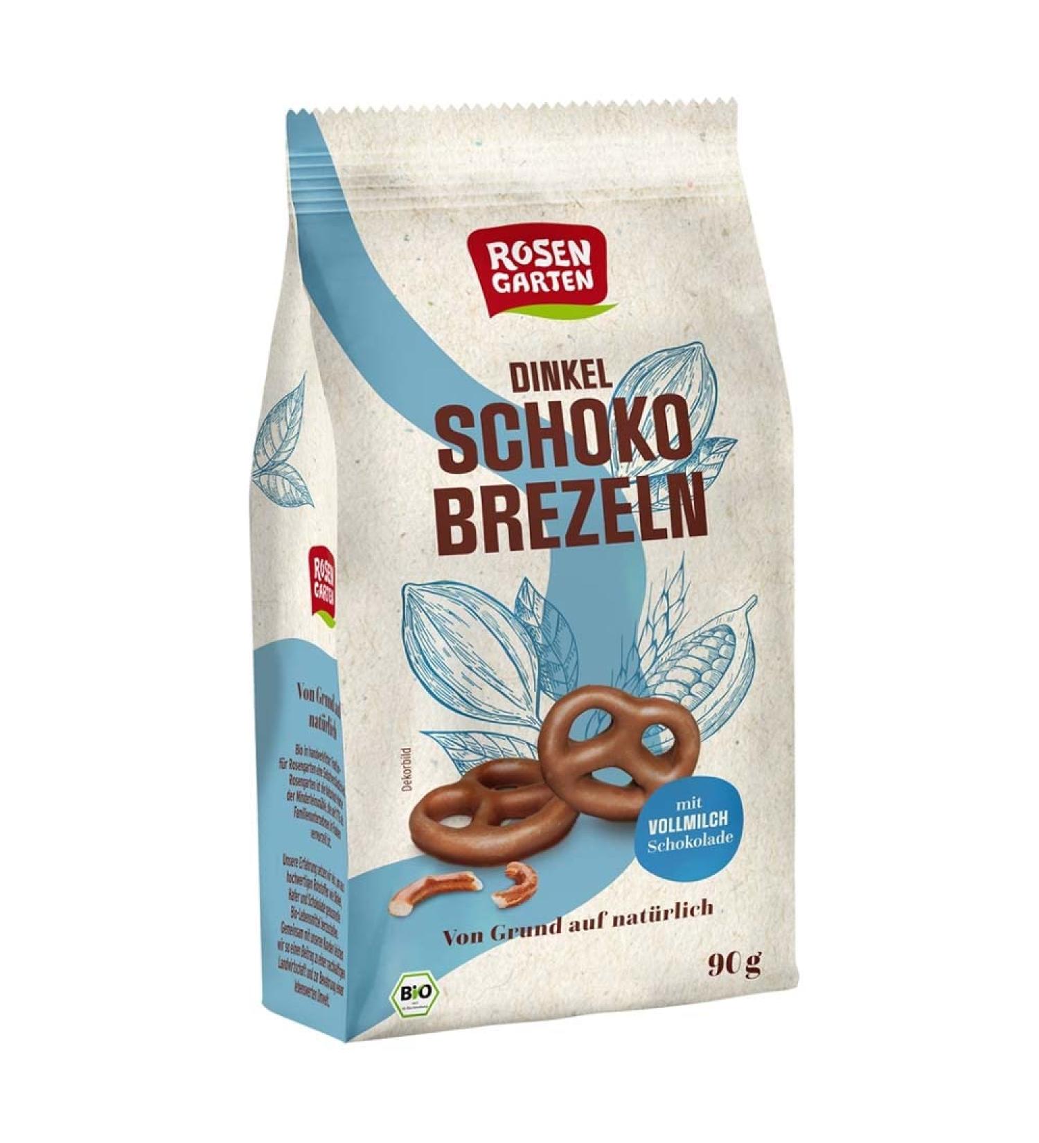 Rosengarten spelt chocolate pretzels whole milk 90g (24)