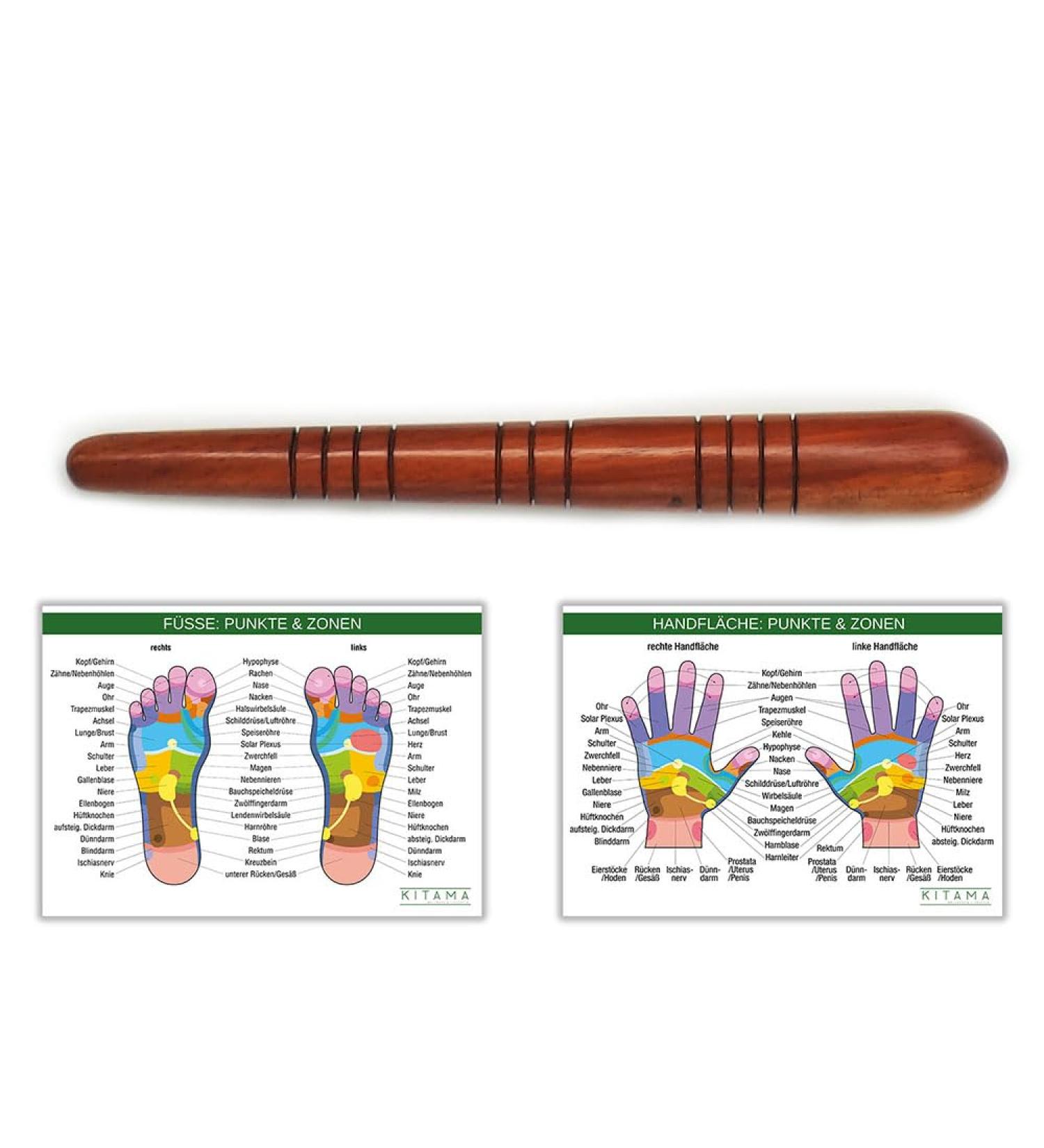 Buy KITAMA Wooden Massage Stick & Deuser Stick | Self-Massage Aid with 2 DIN A4 Posters for Trigger Points | International Shipping Available - Buy Online on GoSupps.com