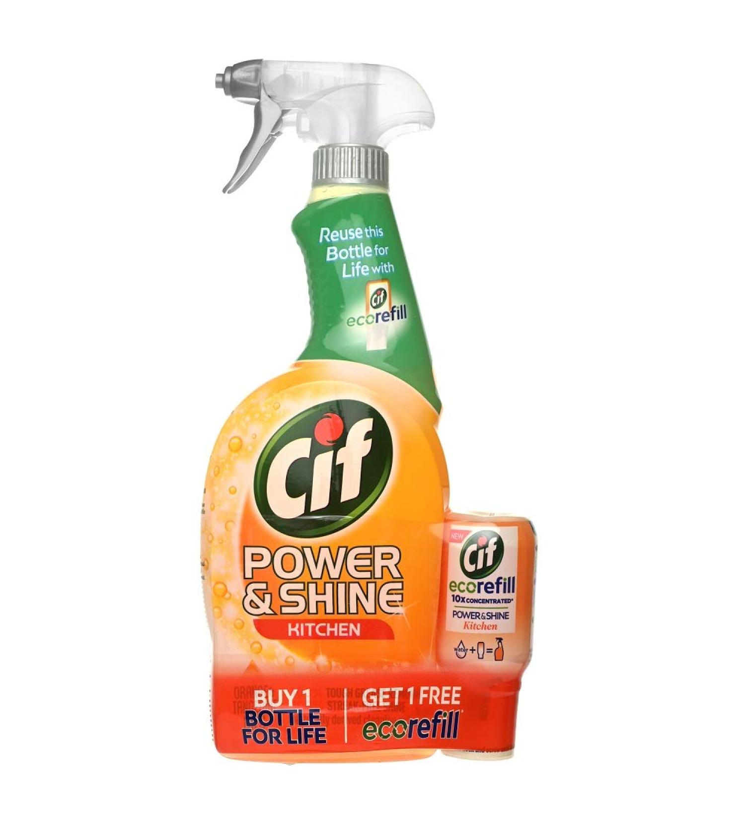 Cif Power and Shine Kitchen Cleaner 700ml with Eco Refill Bottle