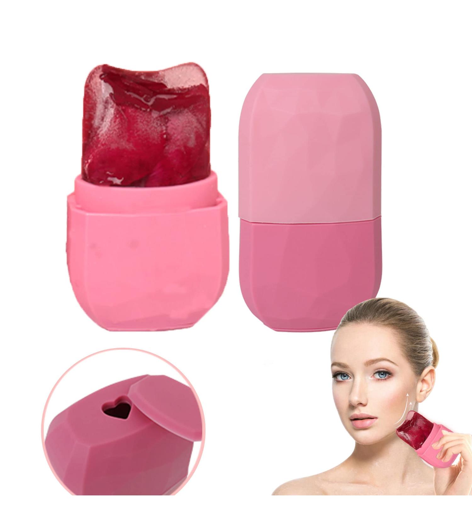 Ice Roller for Face Eyes and Neck - Skin Beauty Care Kit for Natural Glow, Acne Reduction, De-Puffing Eye Bags - Cold Therapy Massage Tool (Pink) - Buy Online on GoSupps.com