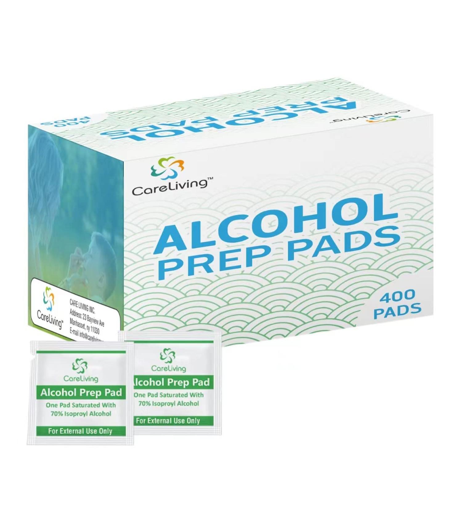 CareLiving 70% Isopropyl Alcohol Prep Pads - 400 Pack, Medical-Grade Individually-Wrapped Cotton Swabs for First-Aid Kits - Buy Online on GoSupps.com