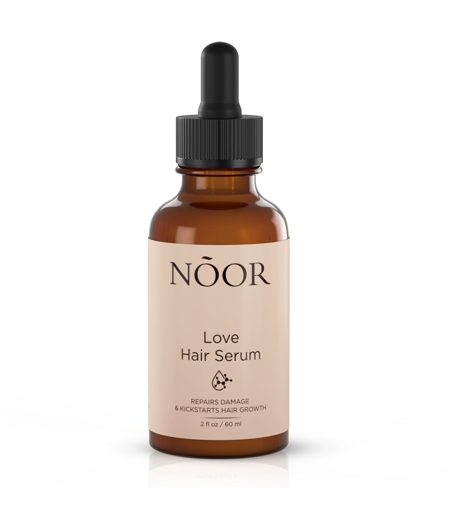 NOOR Hair Growth Serum - Natural African Olive & Argan Oil for Women | Frizz Control & Hair Loss Treatment | Thicker Healthier Hair - Buy Online on GoSupps.com